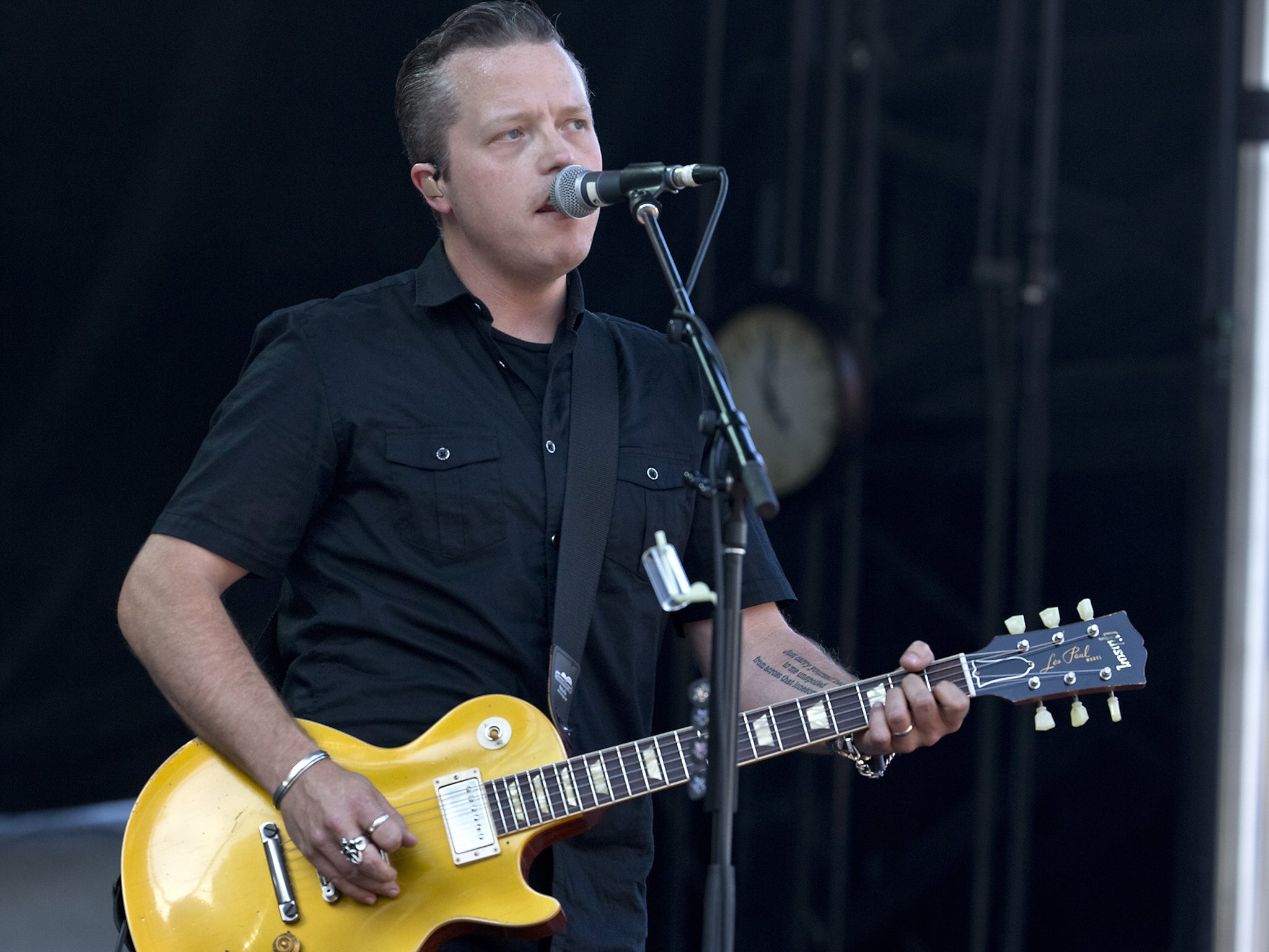 Jason Isbell performs with his band during the Boston Calling Festival in City Hall Plaza