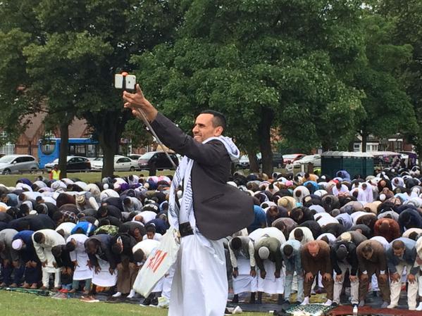 Almost 60,000 people attended Eid prayers in Birmingham's Small Heath Park this morning