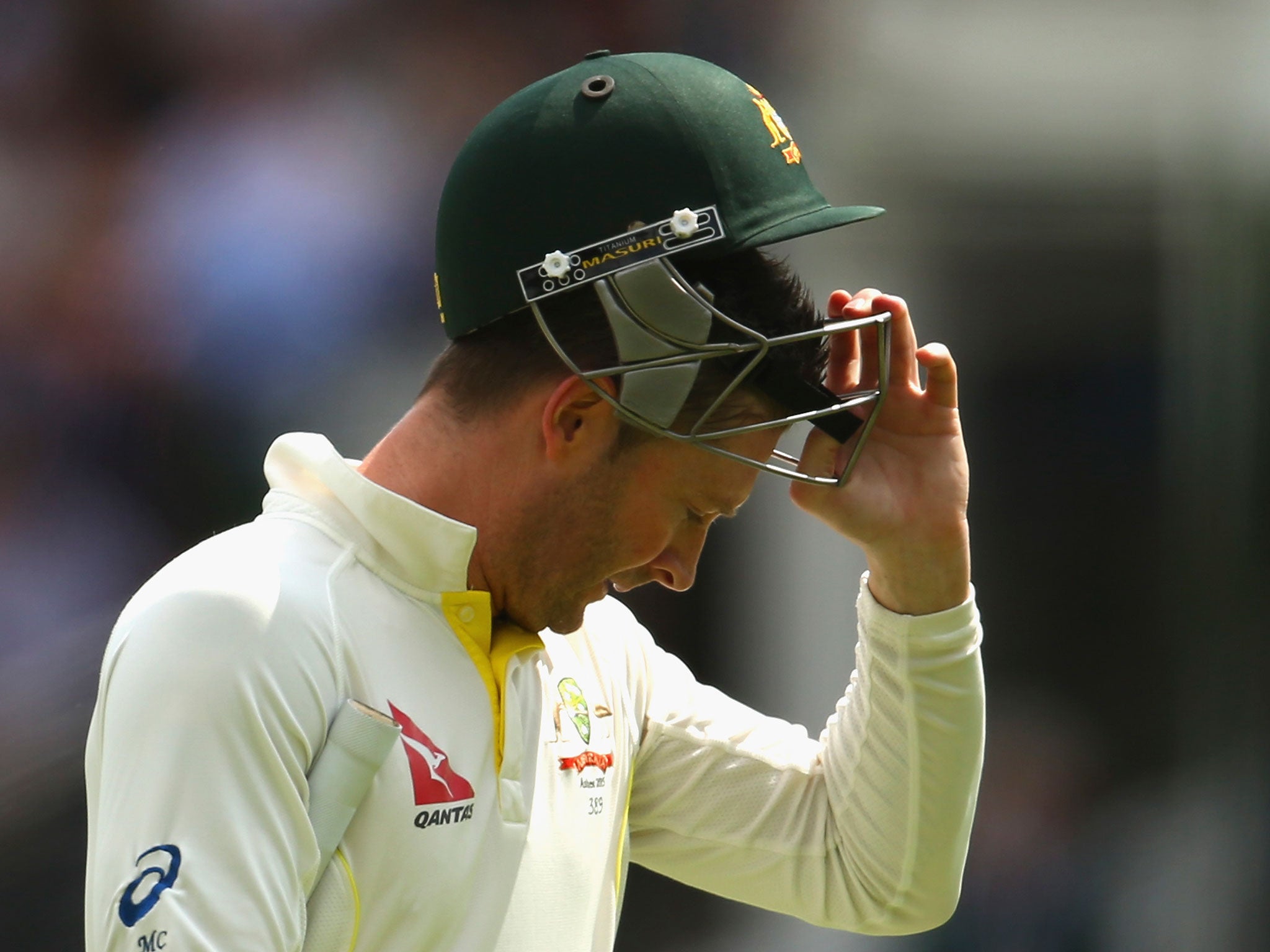 Michael Clarke walks off after making just 7 runs