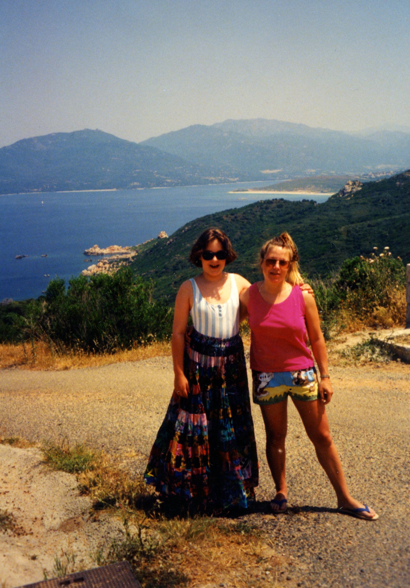 Rebecca Armstrong (left) with her stepmother-to-be in Corsica