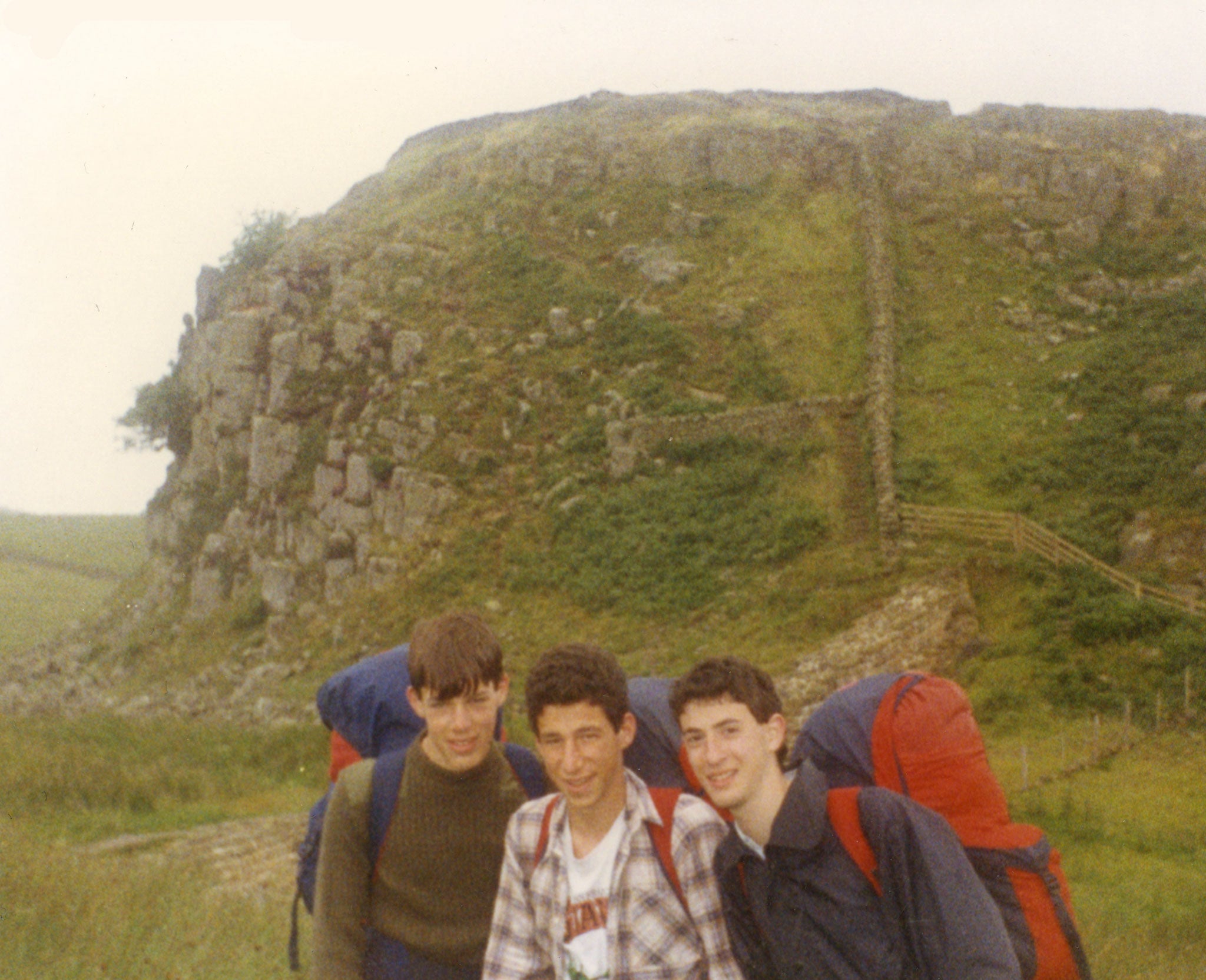 Robert Epstein (far right) taking time out from hiking the Pennine Way