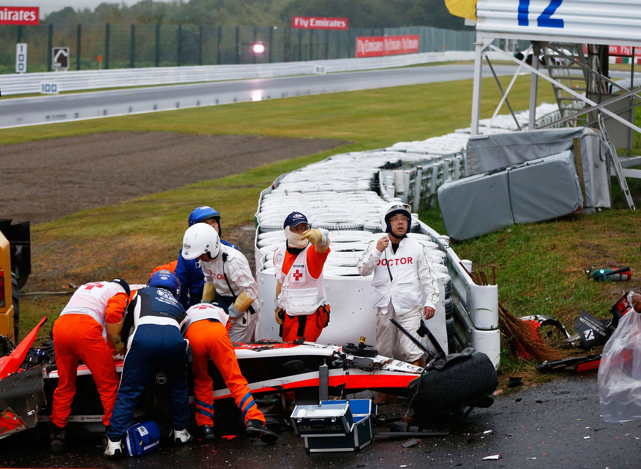 &#13;
Bianchi lost control of his car and hit the rear of a tractor crane &#13;