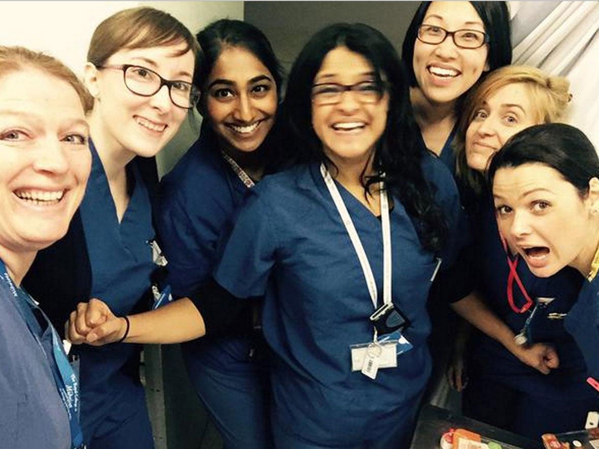 Doctors, nurses, GPs, paramedics and medical workers across the country shared photos. Photo: Reena Aggarwal