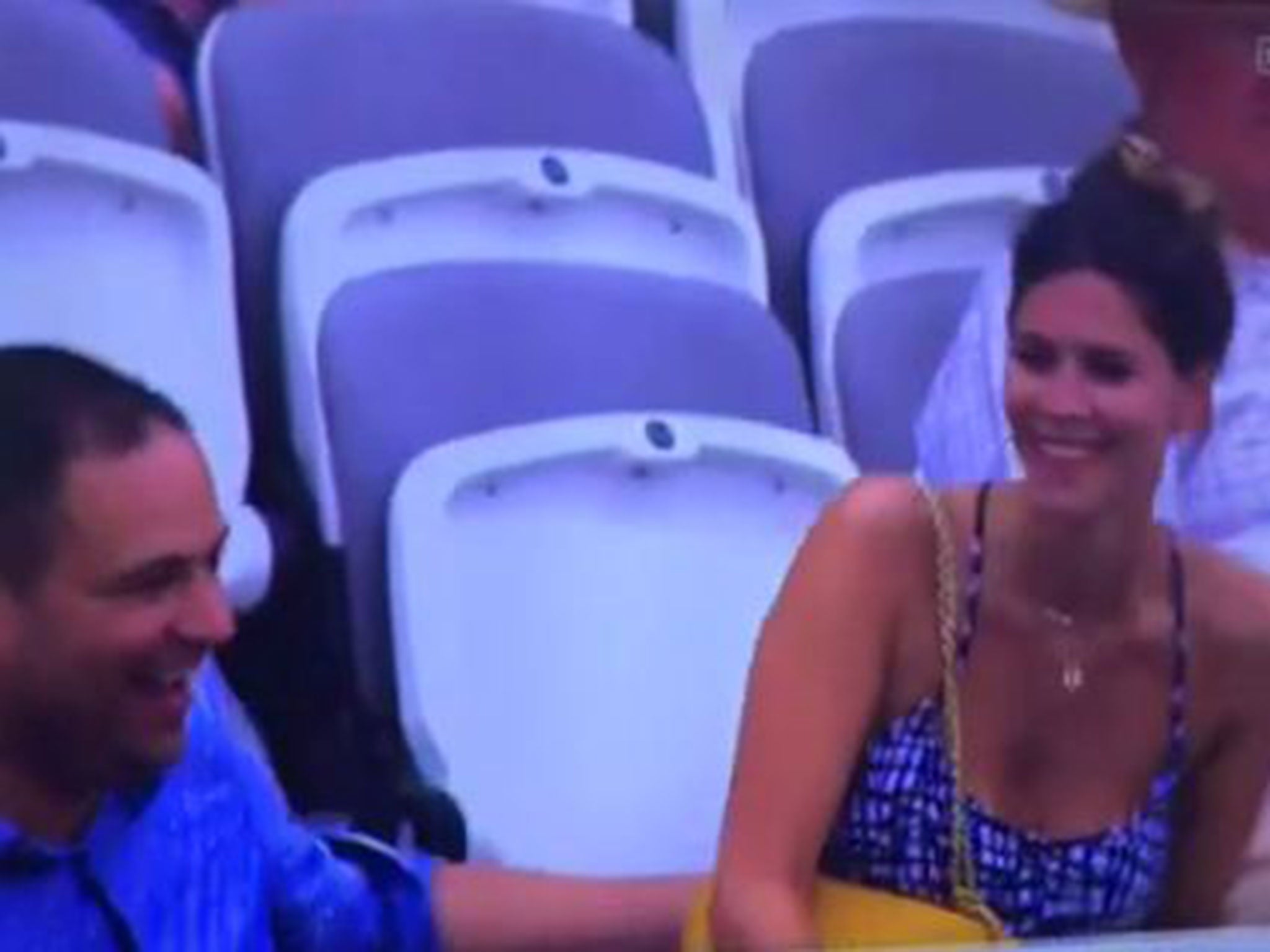 An unlucky lady missed her chair at Lord's live on TV