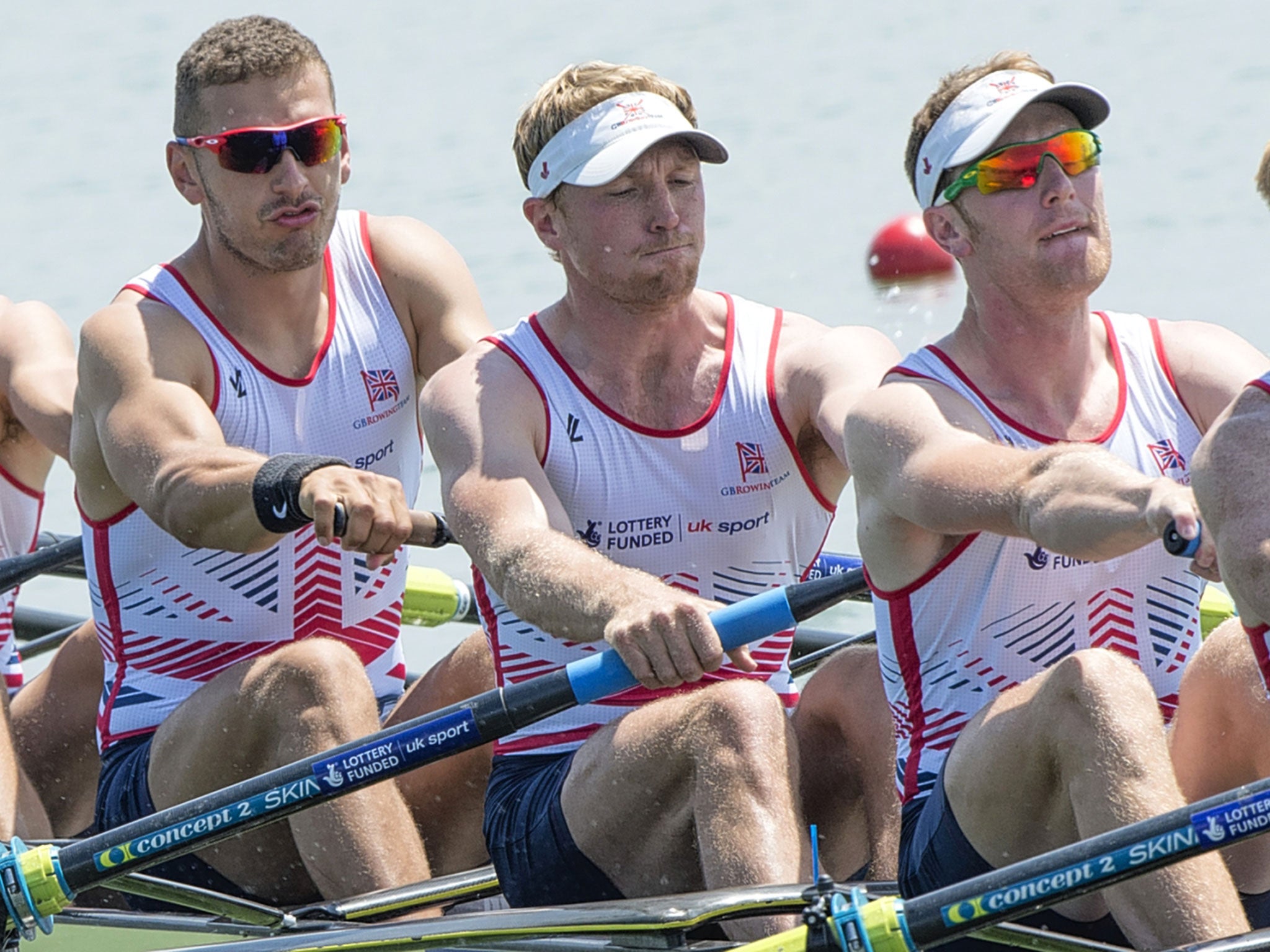 England powered to victory over Germany on the line at Lake Varese