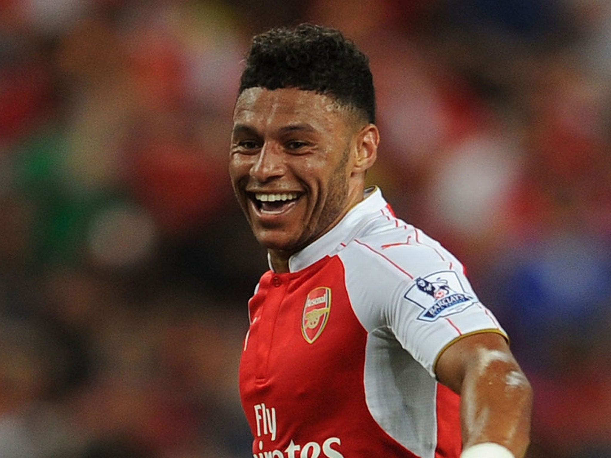 Alex Oxlade-Chamberlin in action for Arsenal against Everton in Singapore at the weekend