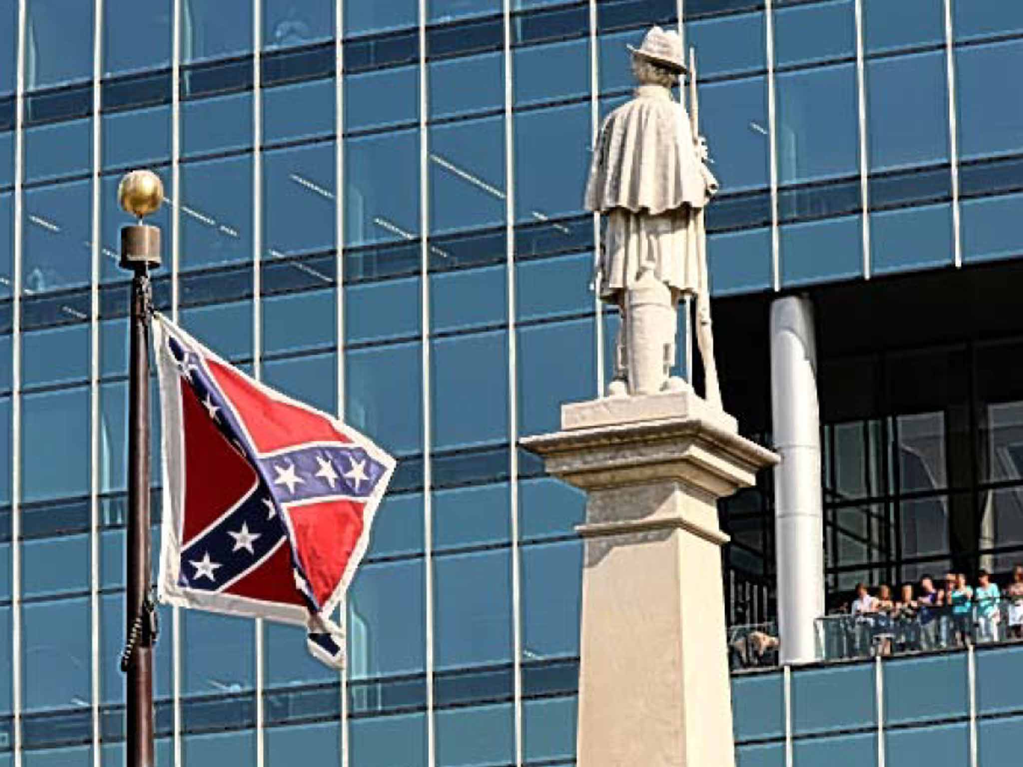 The flag of the Confederacy has been removed from in front of the South Carolina State House