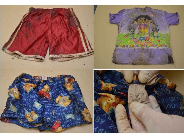 South Australian police have released images of some of the children's clothing found in the suitcase in an attempt to identify the body