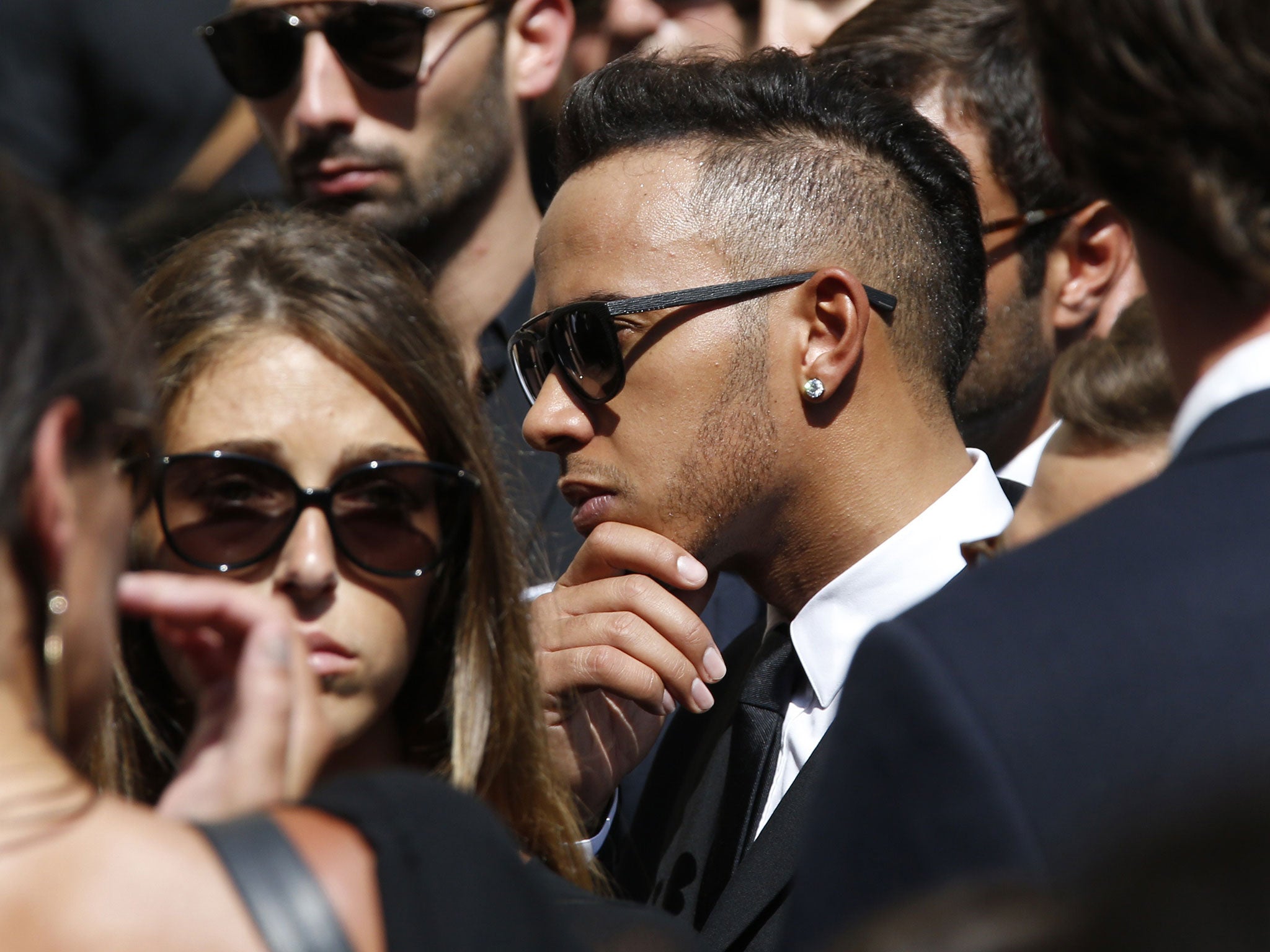 Lewis Hamilton at Bianchi's funeral