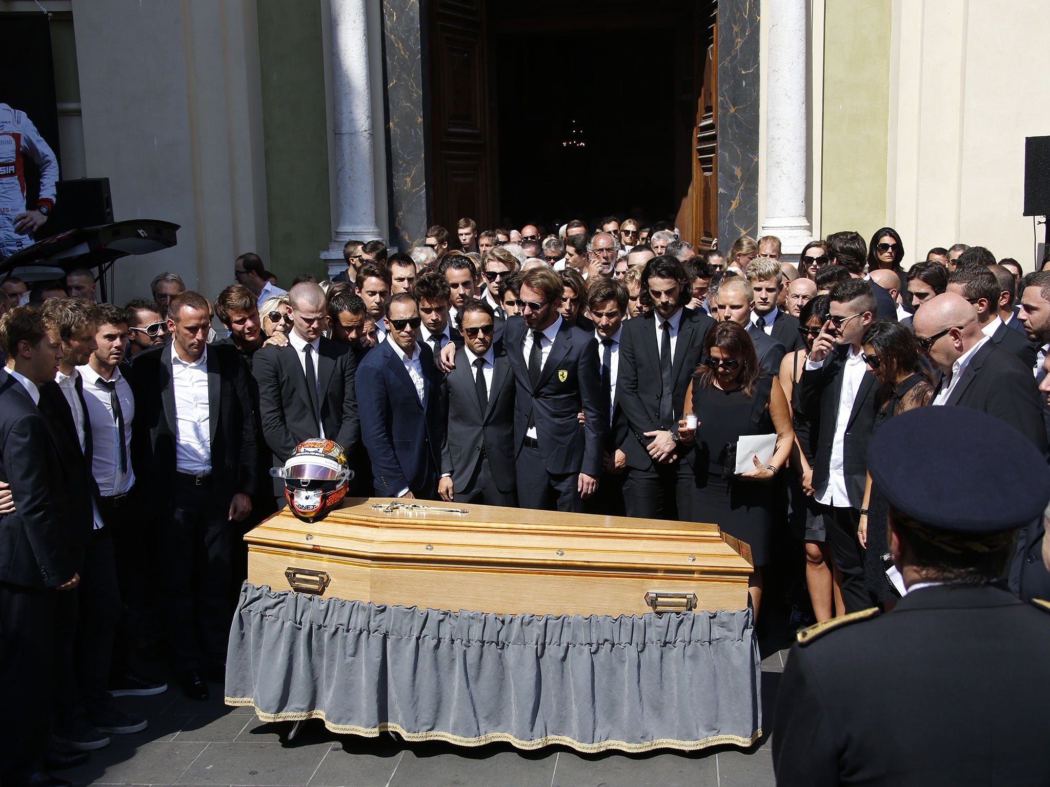 Mourners gather for Bianchi's funeral