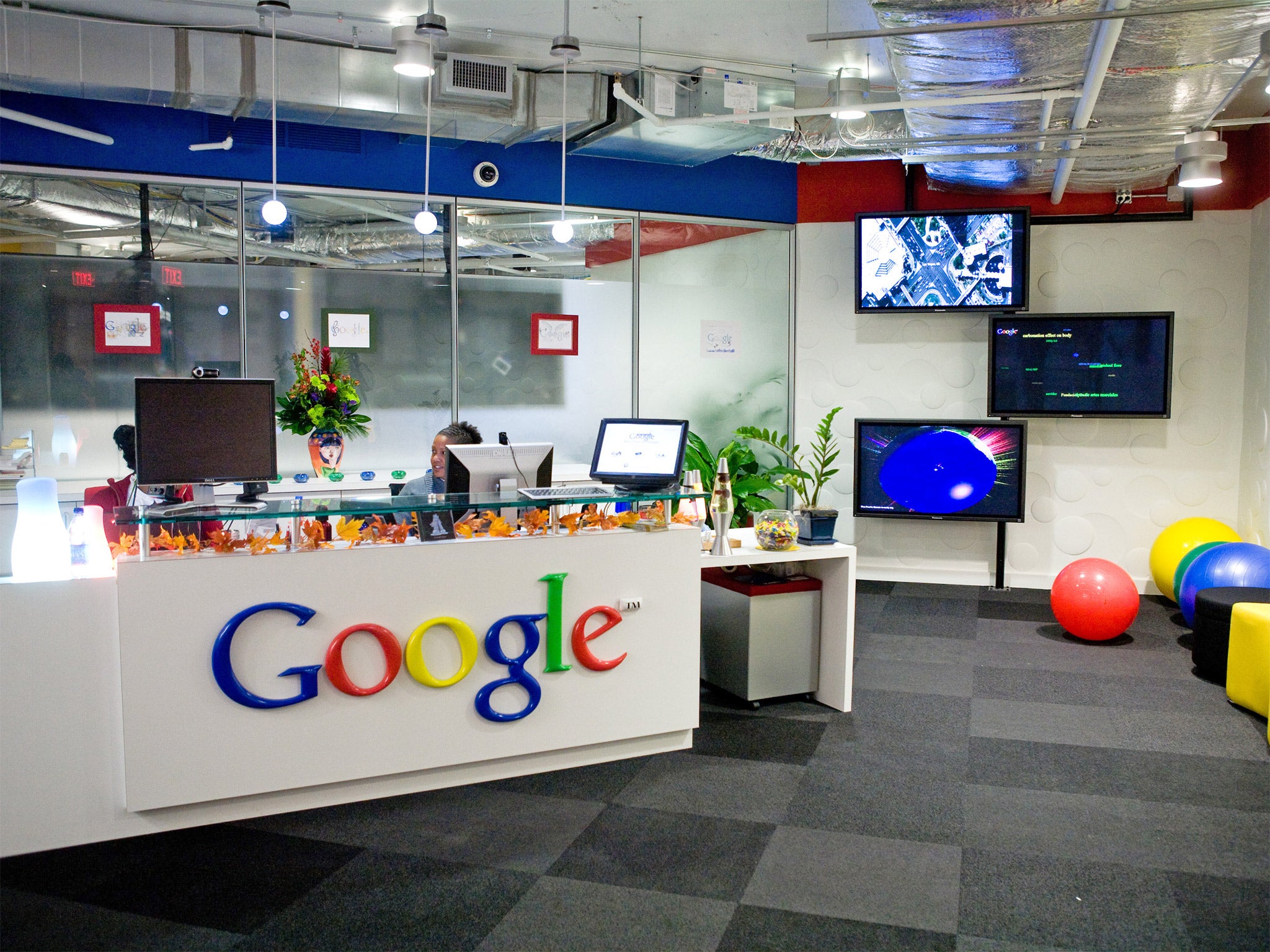 A reception area at Google's offices in Washington (Getty)