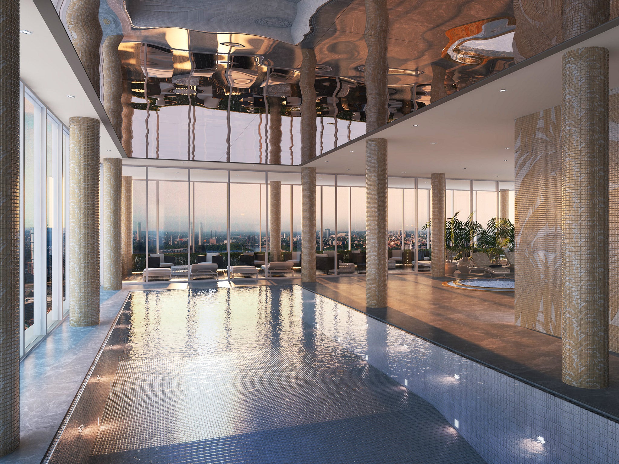 An artist’s impression of the pool at Aykon Nine Elms