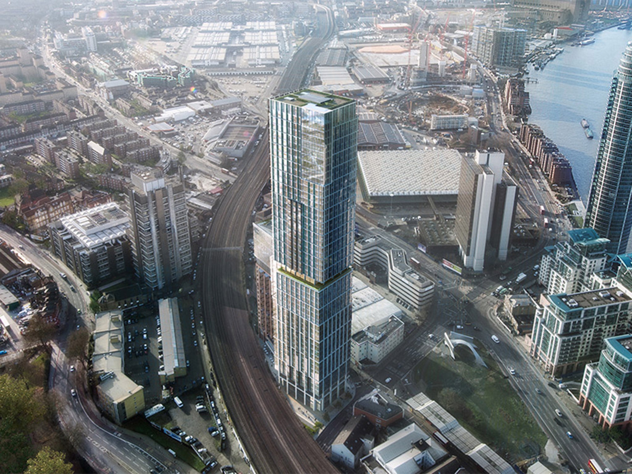 The building on the banks of the Thames is due to be finished by 2020