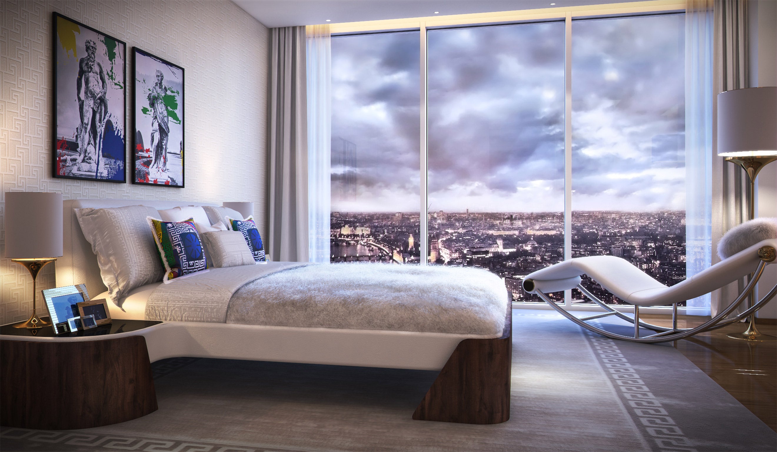 Room with a view: floor to ceiling windows overlook the Thames