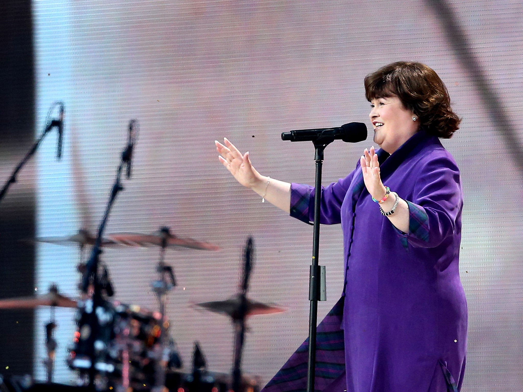 Susan Boyle sings during the opening ceremony (Getty)