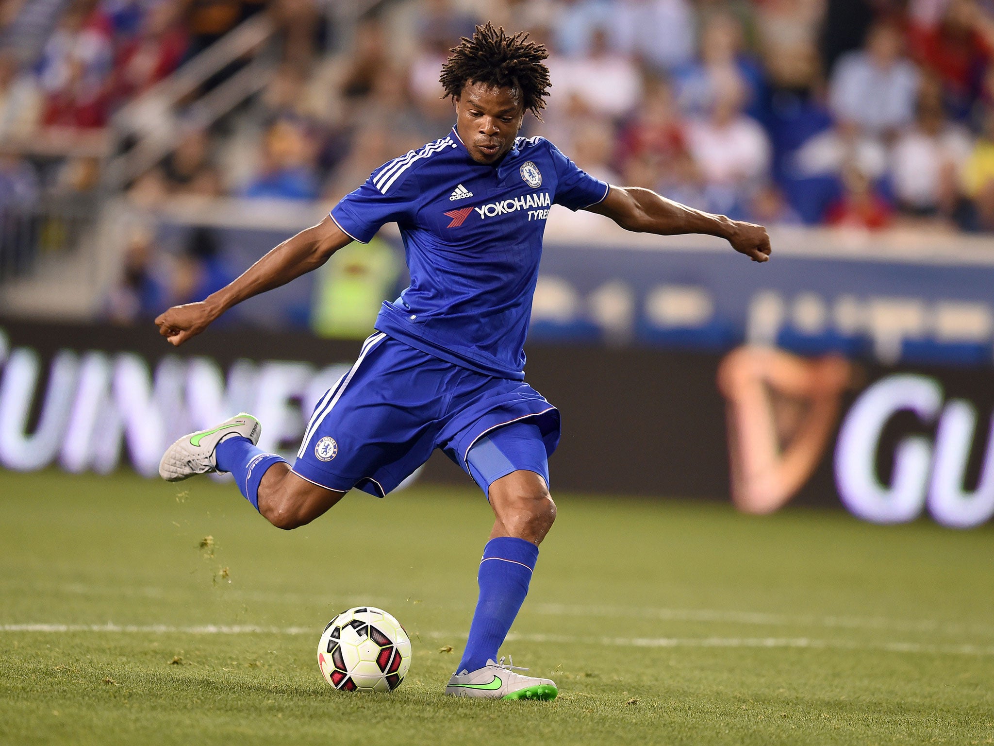 Loic Remy shoots to open the scoring for Chelsea