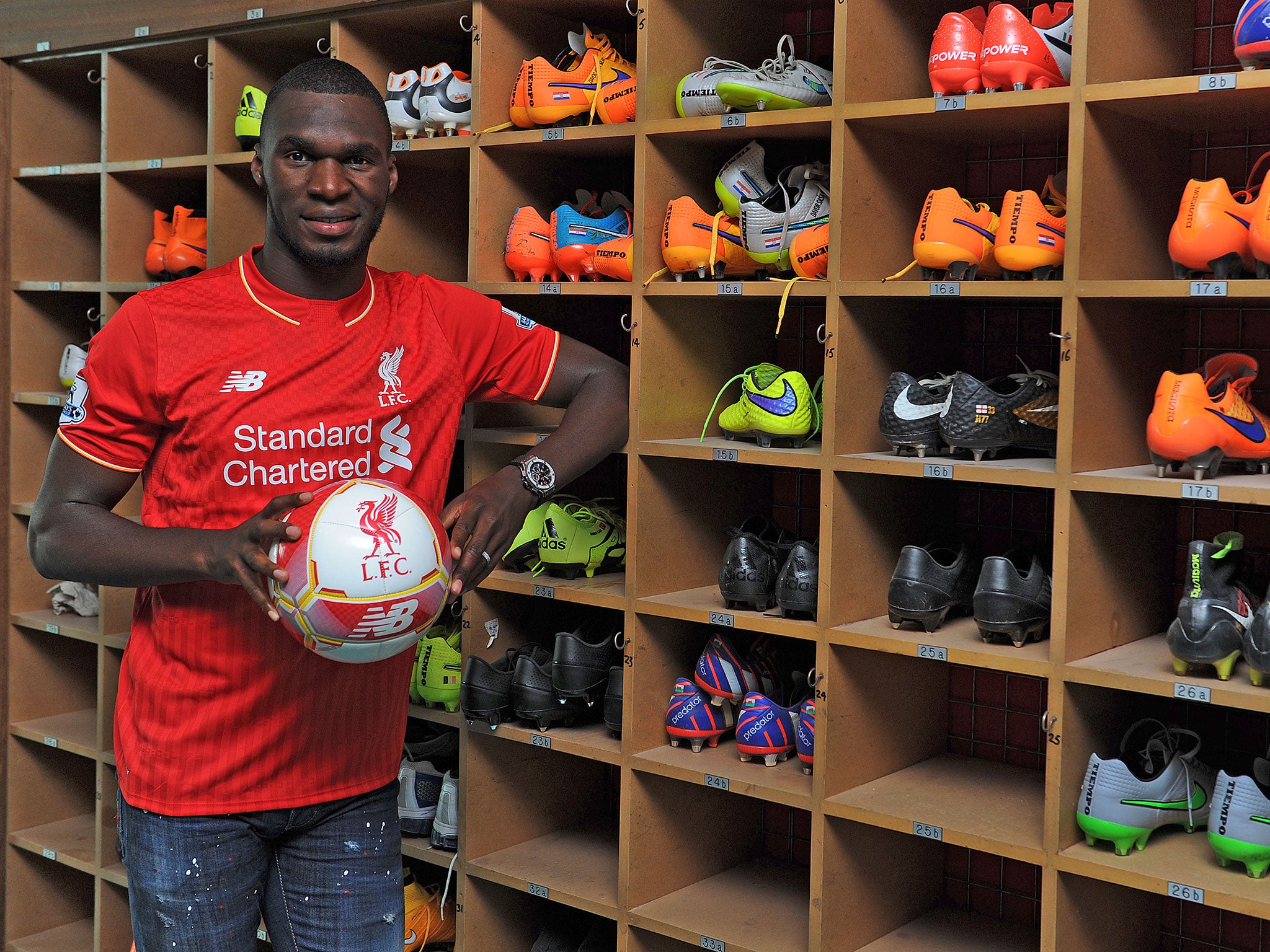 Christian Benteke after signing for Liverpool