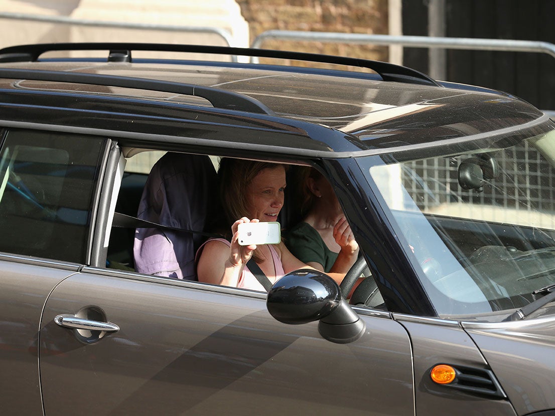 The Institute of Advanced Motorists found almost ten per cent of 500 drivers had taken a 'selfie' while driving