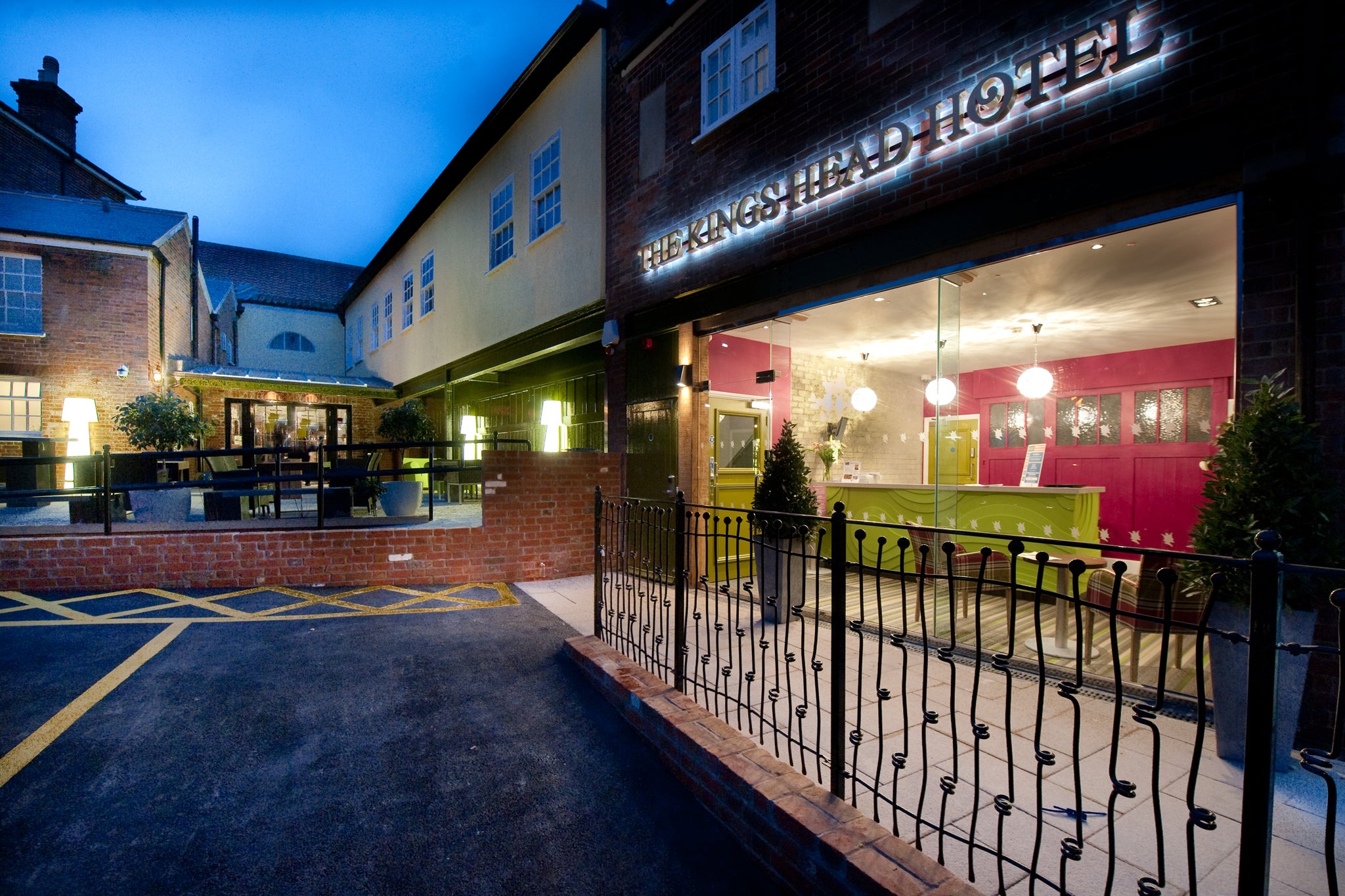 The pink and lime green reception at the Beccles Wetherspoon's hotel