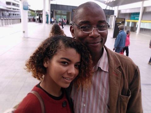 Kleyo De Abreu with her father Bernard Atwell,