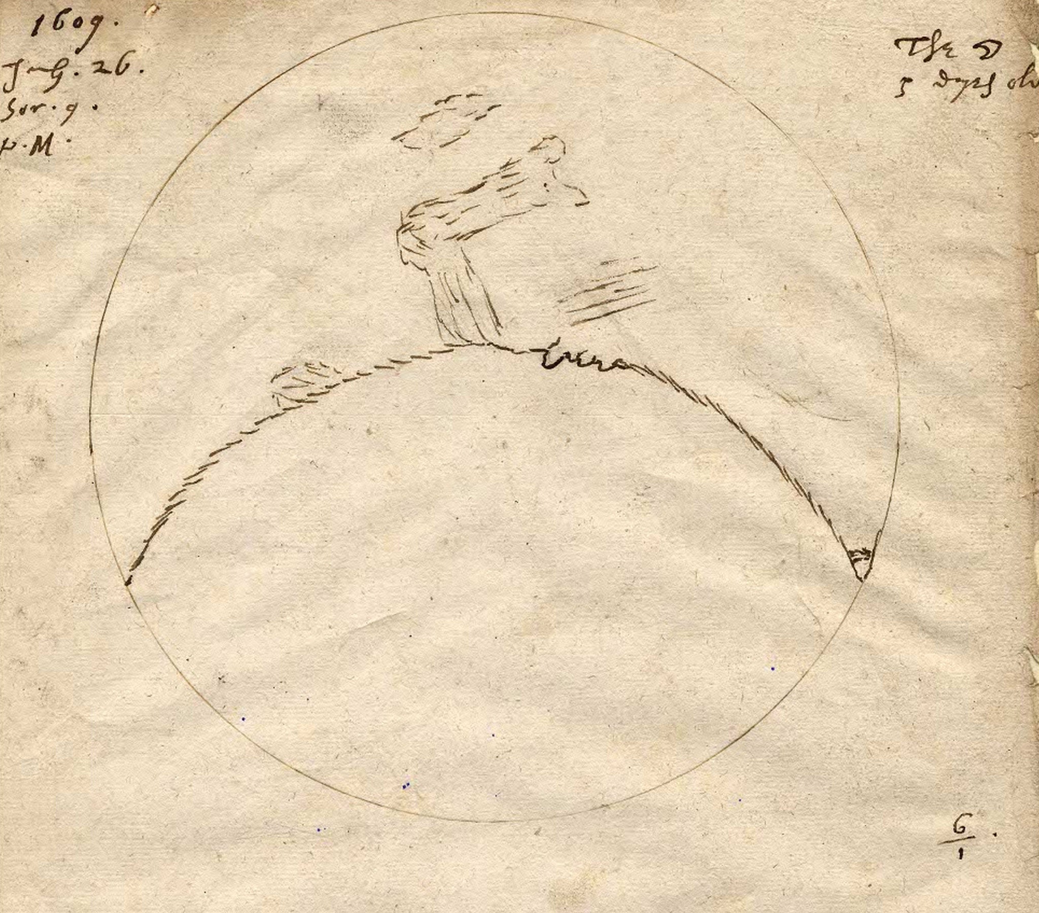 The telescope that Harriot used that evening boasted 6x-magnification, enabling him to sketch a few lines and some light shading to indicate the area now known as the Mare Crisium
