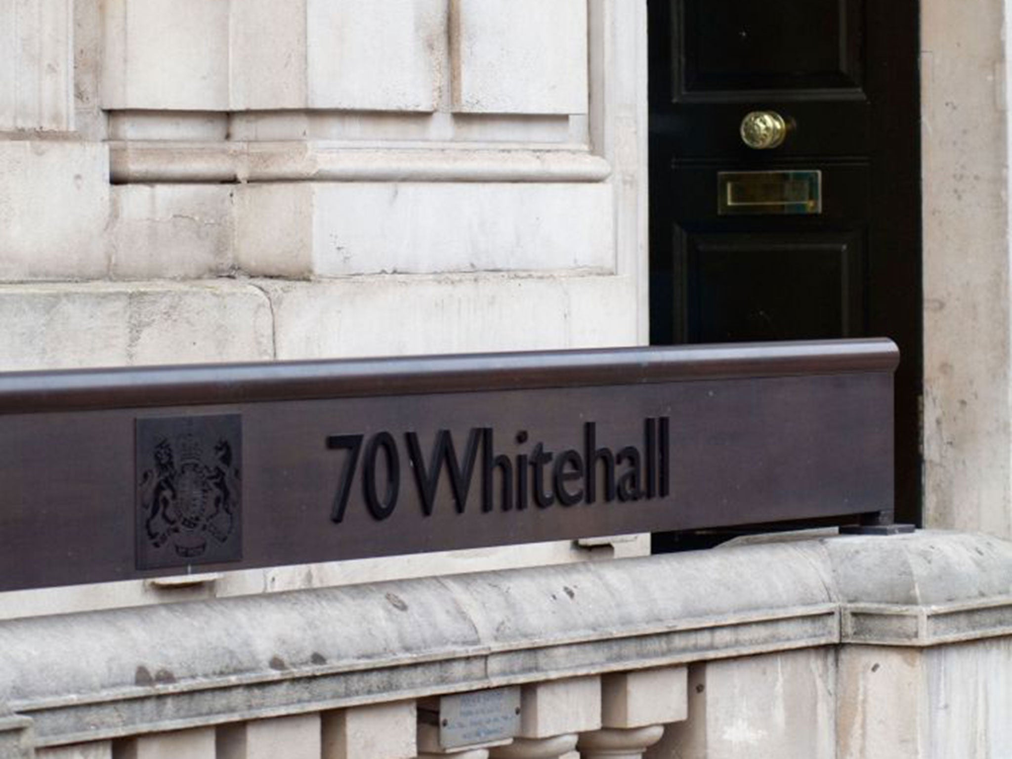 The entrance to the Cabinet Office on Whitehall in London