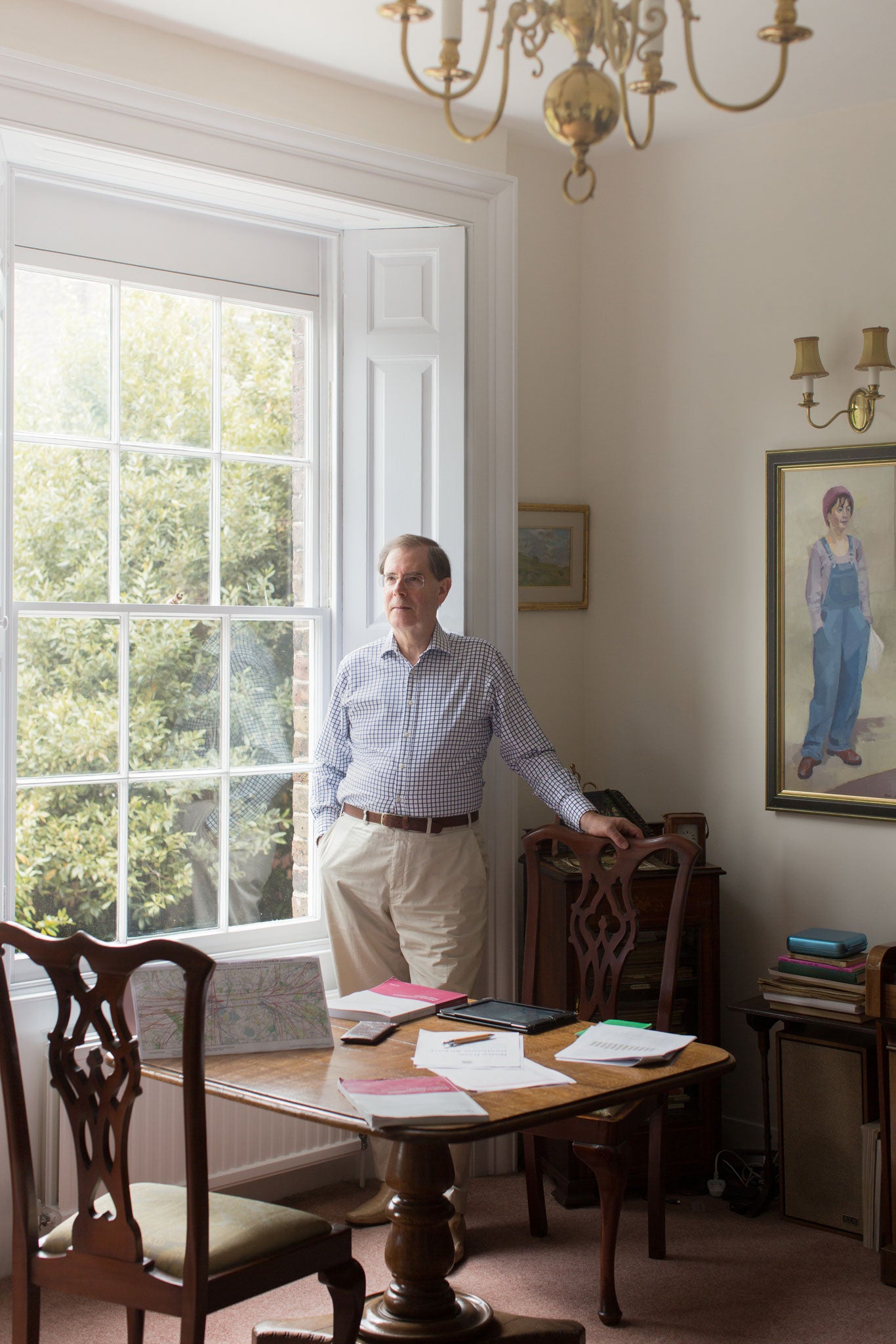 Peter Willan at home in south-west London. He's been told that he is the only person to have read the whole of the Airports Commission's recent report into Heathrow's third runway