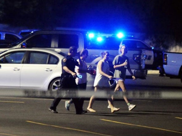 Cinema-goers were evacuated after the shooting