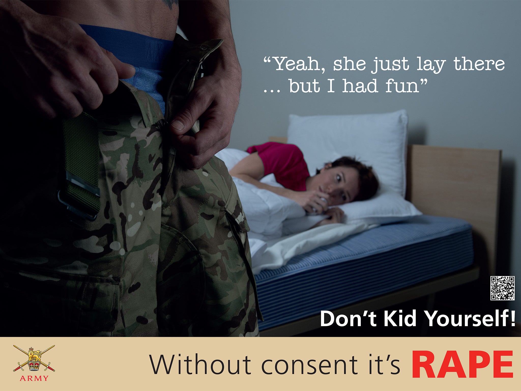 “The imagery and messaging are bold, hard-hitting and, most importantly, really clear about consent,” said Katie Russell, spokeswoman for Rape Crisis England and Wales.