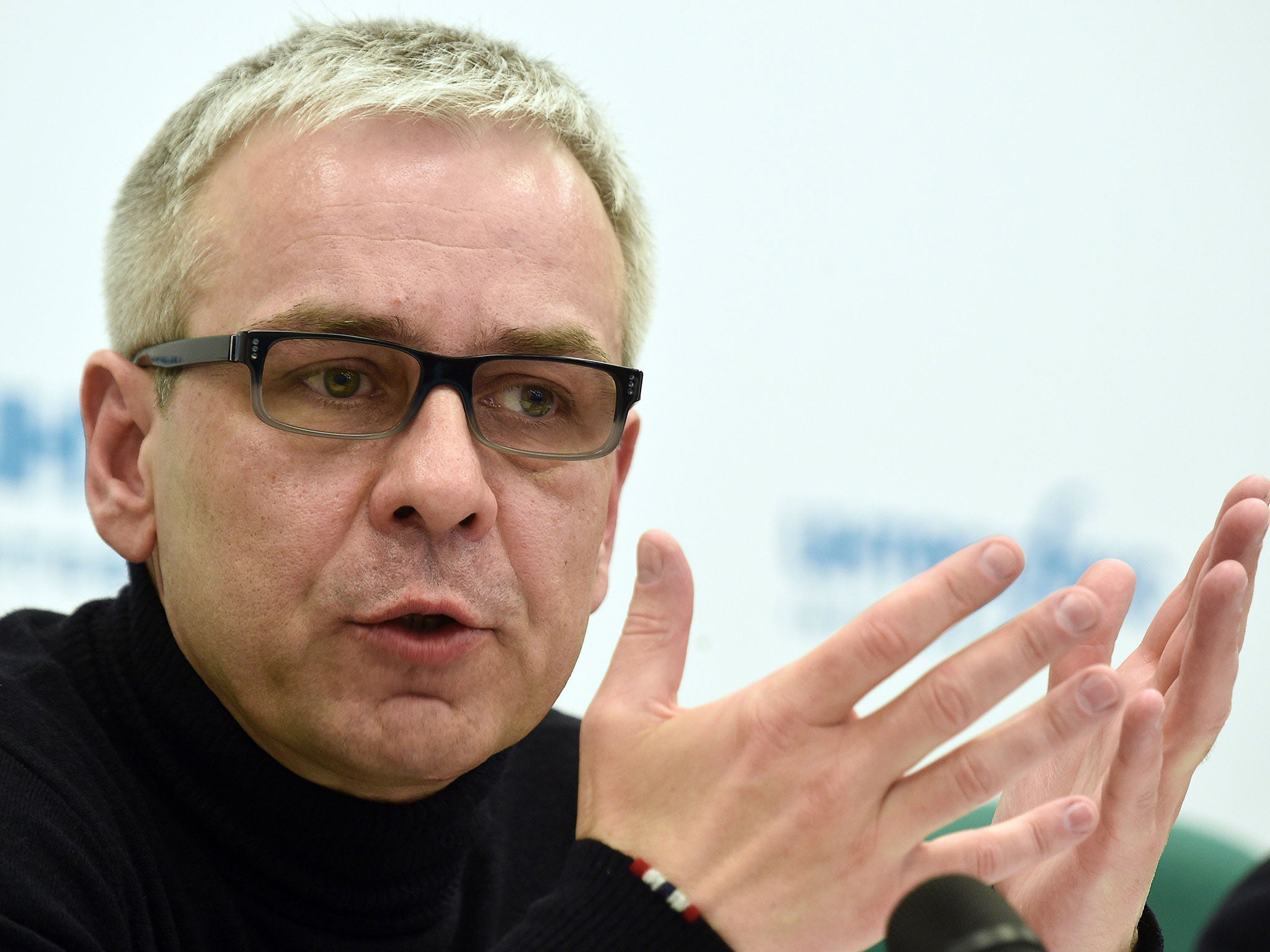 Businessman Dmitry Kovtun, a suspect in the murder of former Russian intelligence officer Alexander Litvinenko, speaks during a press conference in Moscow