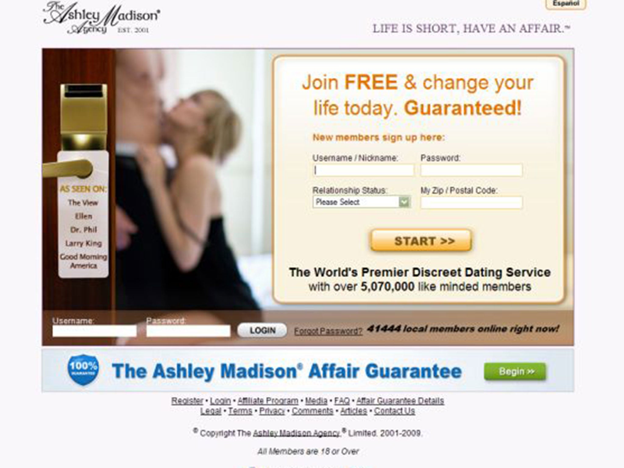 The Ashley Madison website