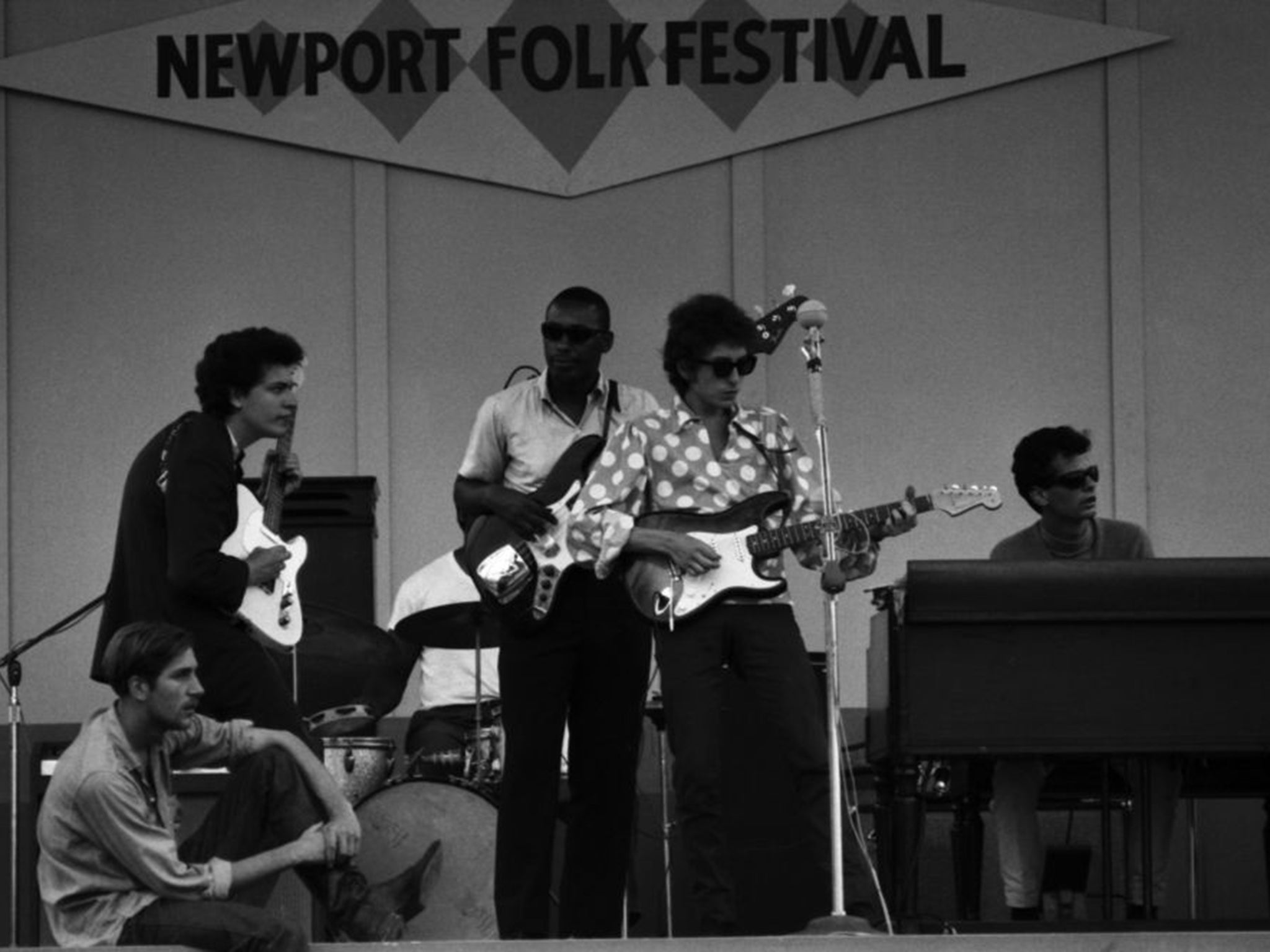 Dylan at the Newport Folk Festival in 1965