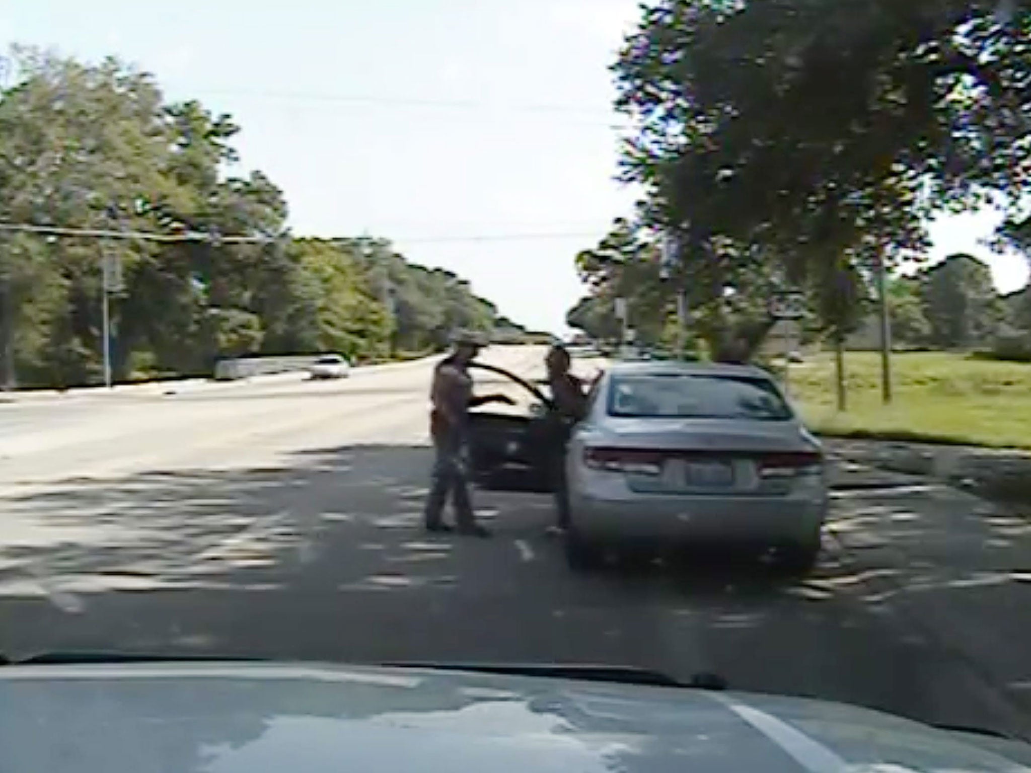 An image taken from dash-cam footage of Sandra Bland's arrest Texas Department of Public Safety