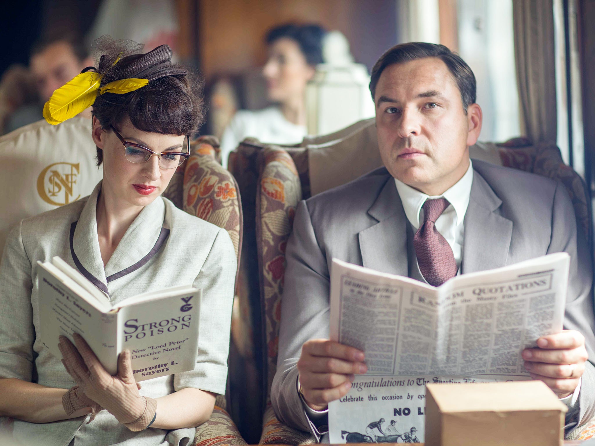 Tuppence (Jessica Raine) and Tommy (David Walliams) in 'Partners in Crime'