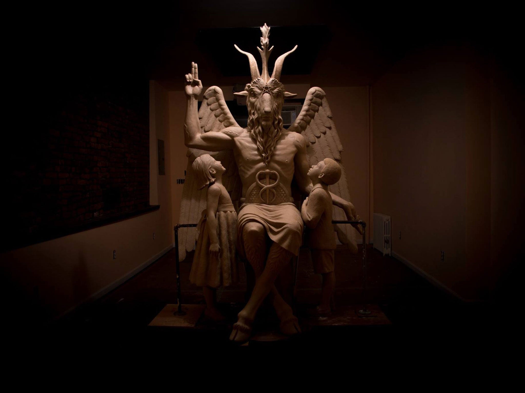 A statue of Baphomet commissioned by The Satanic Temple.