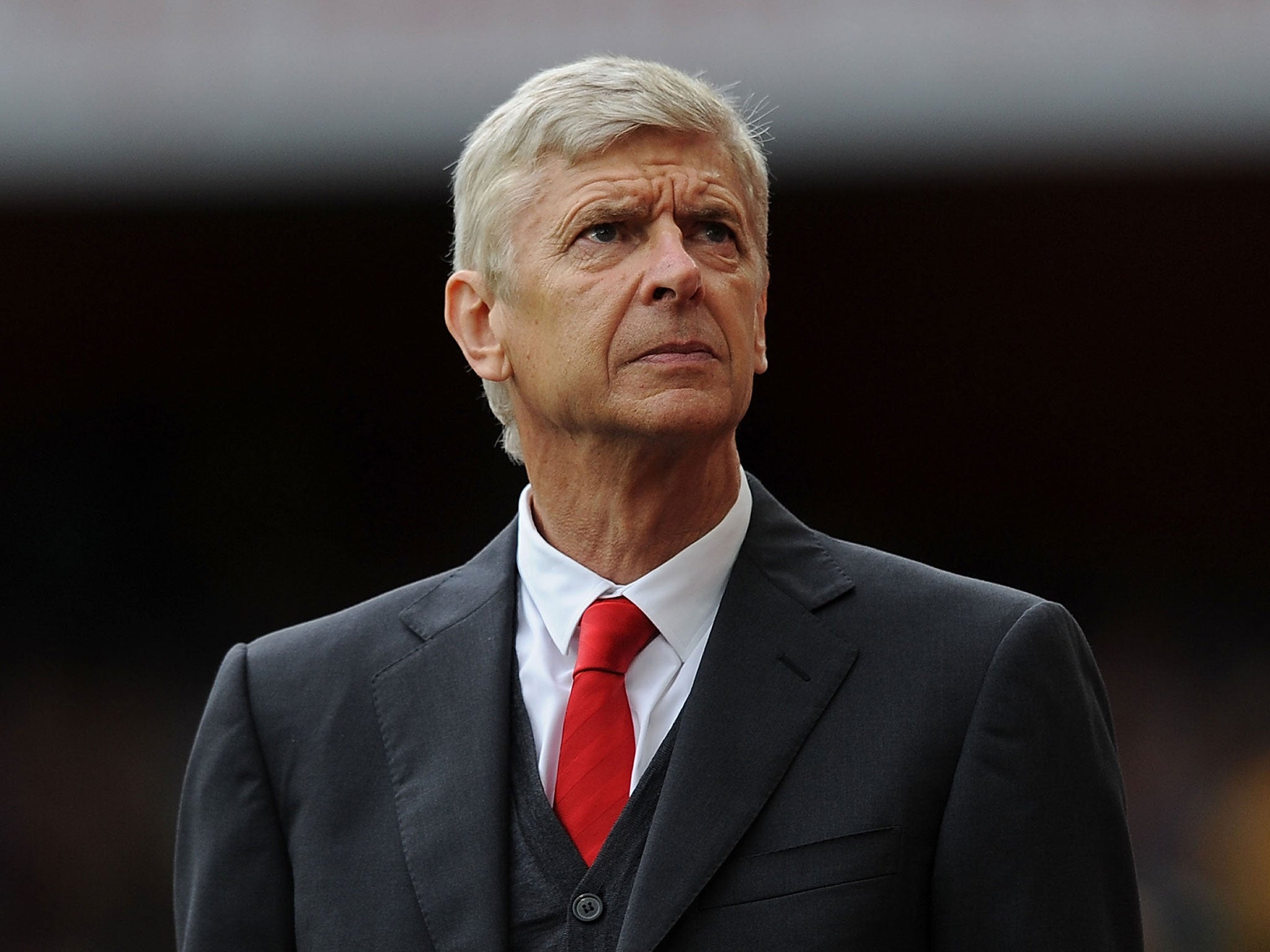 Arsene Wenger looks on from the touchline