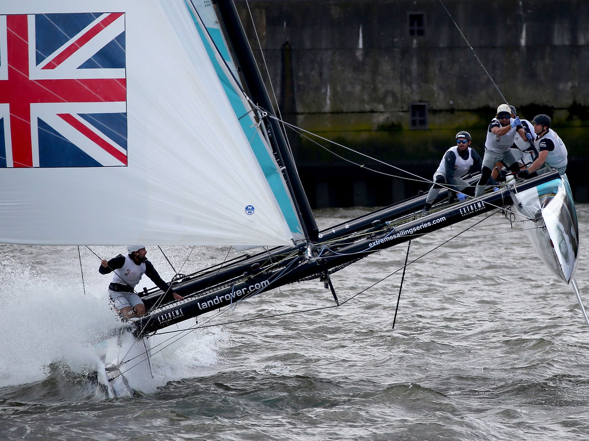 Team Pindar of Great Britain competes during the Extreme Sailing Series