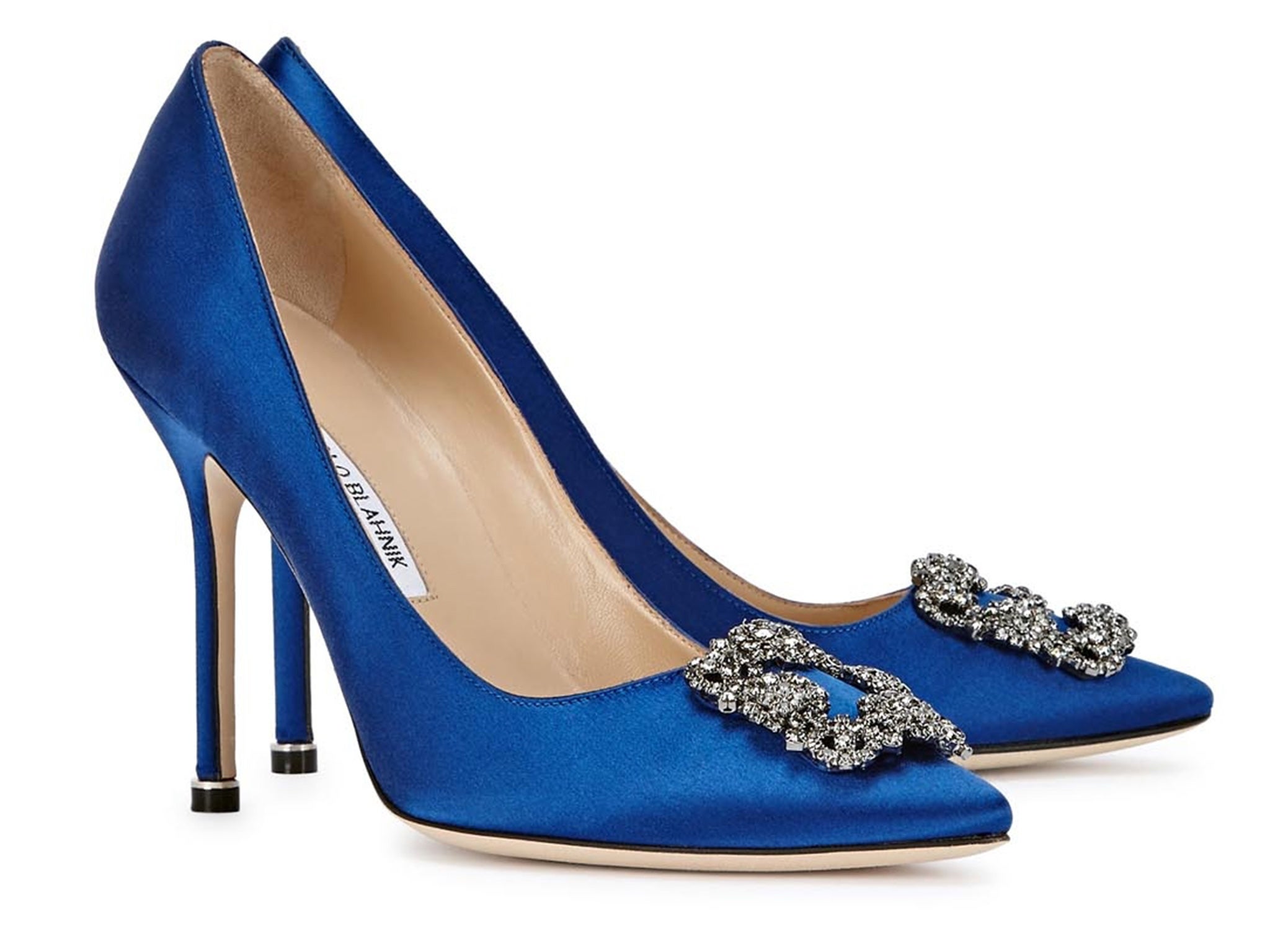 Manolo Blahnik Hanigisi satin pumps, £680. harveynichols.co,m