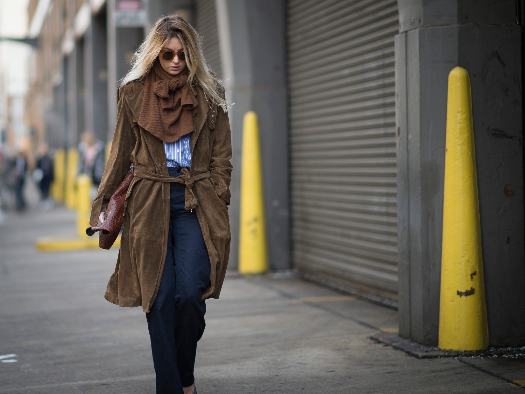 Camille Charriere on Streets of Manhattan on February 19, 2015 in New York City