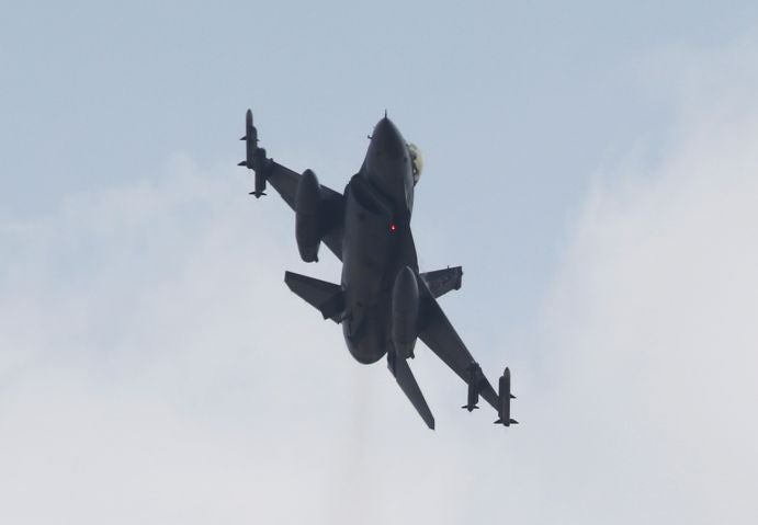 A Turkish F-16 fighter jet takes off from Incirlik airbase in the southern city of Adana