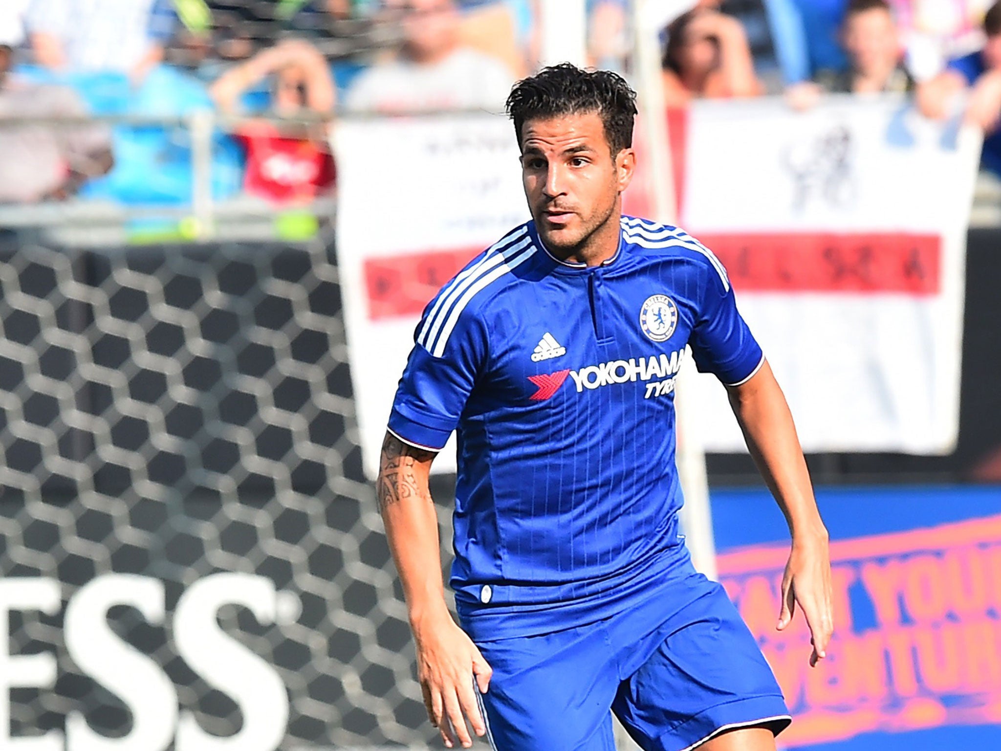 Cesc Fabregas in action for Chelsea during their pre-season tour