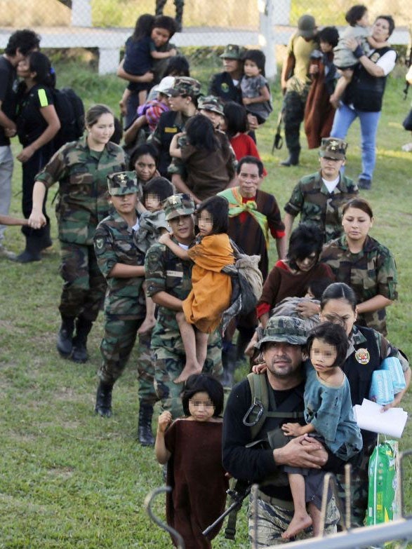 The children were taken to an air force base and into care with their mothers