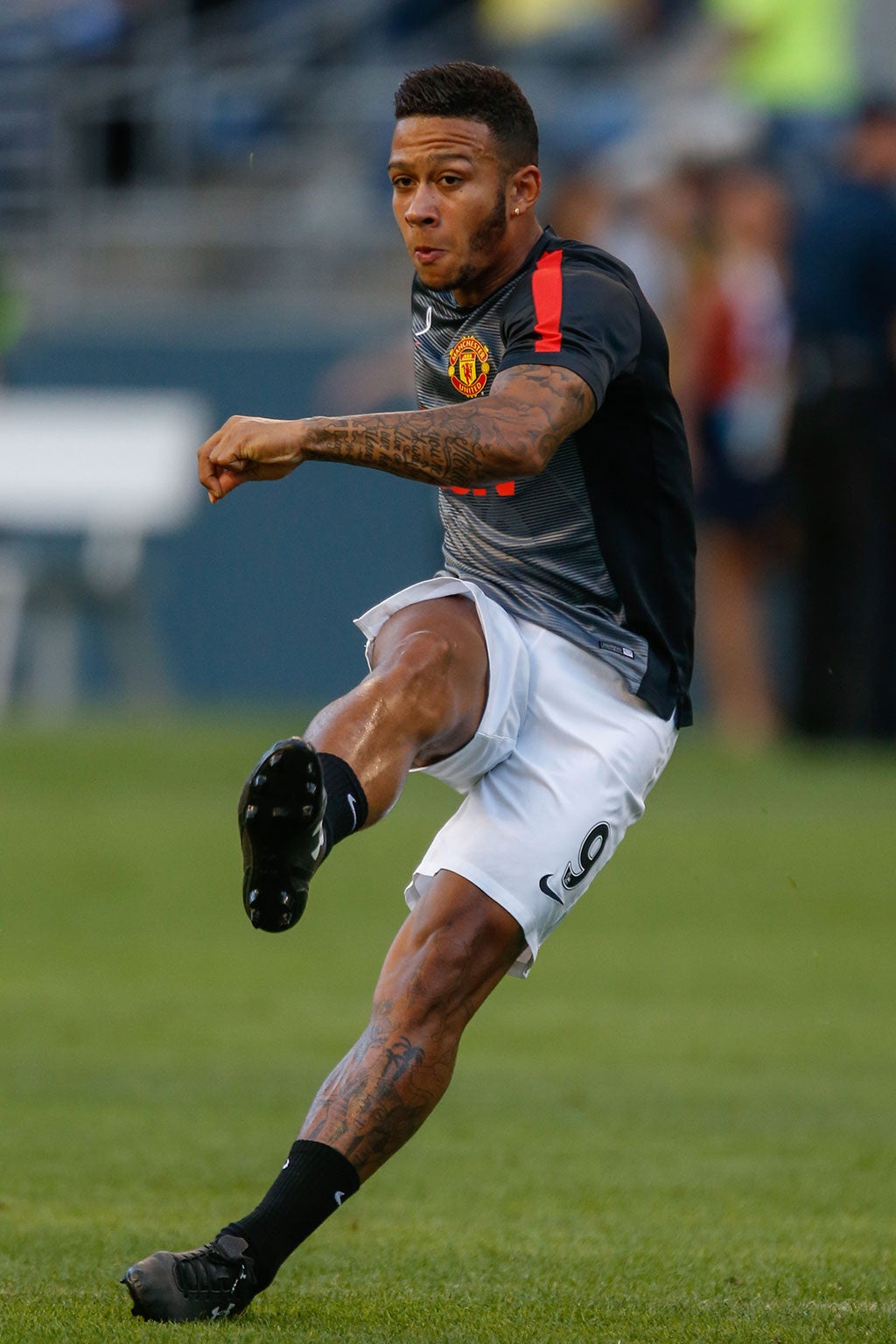 Memphis Depay in pre-season training for United