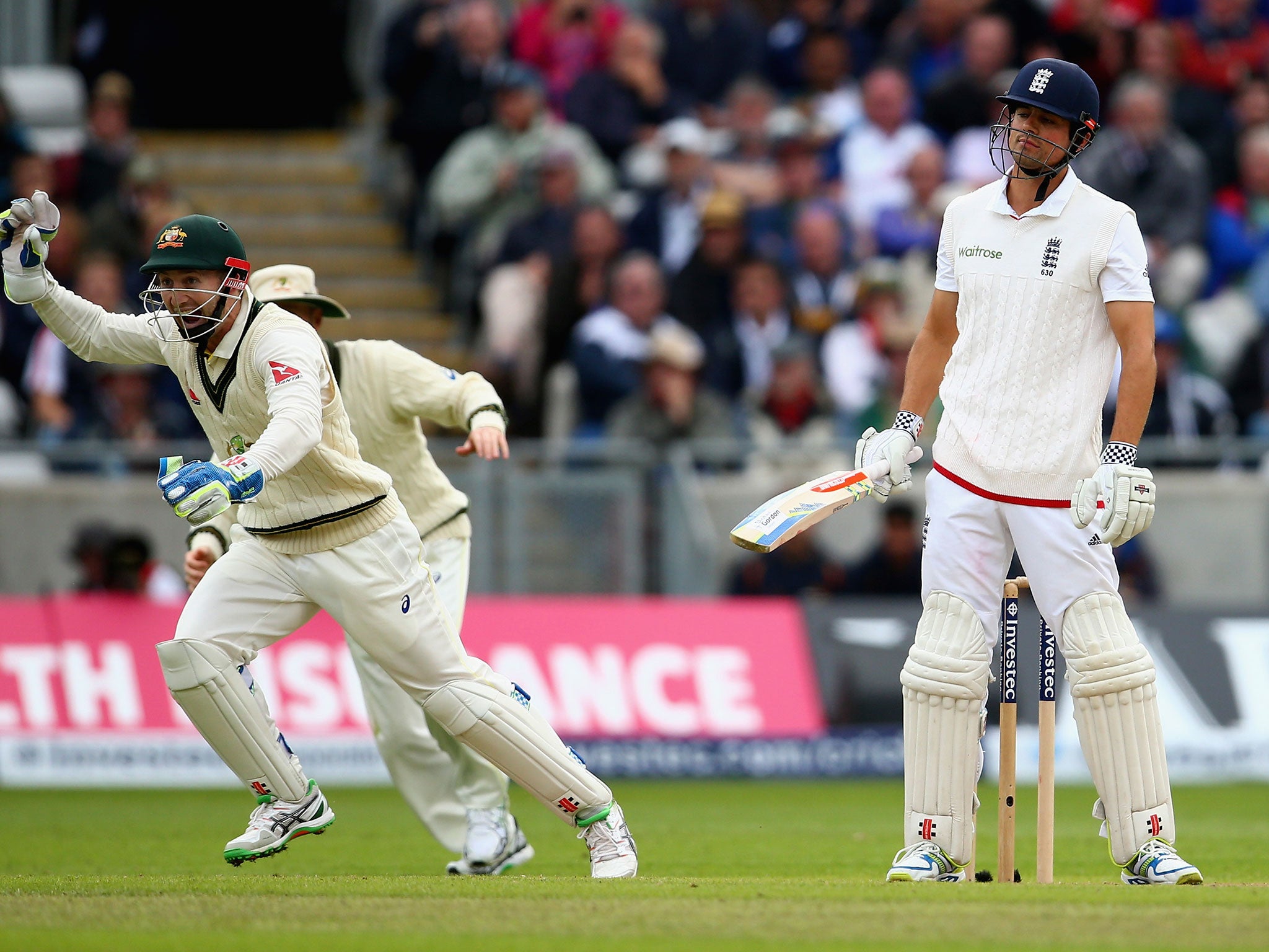 Alastair Cook after his dismissal in the Third Test