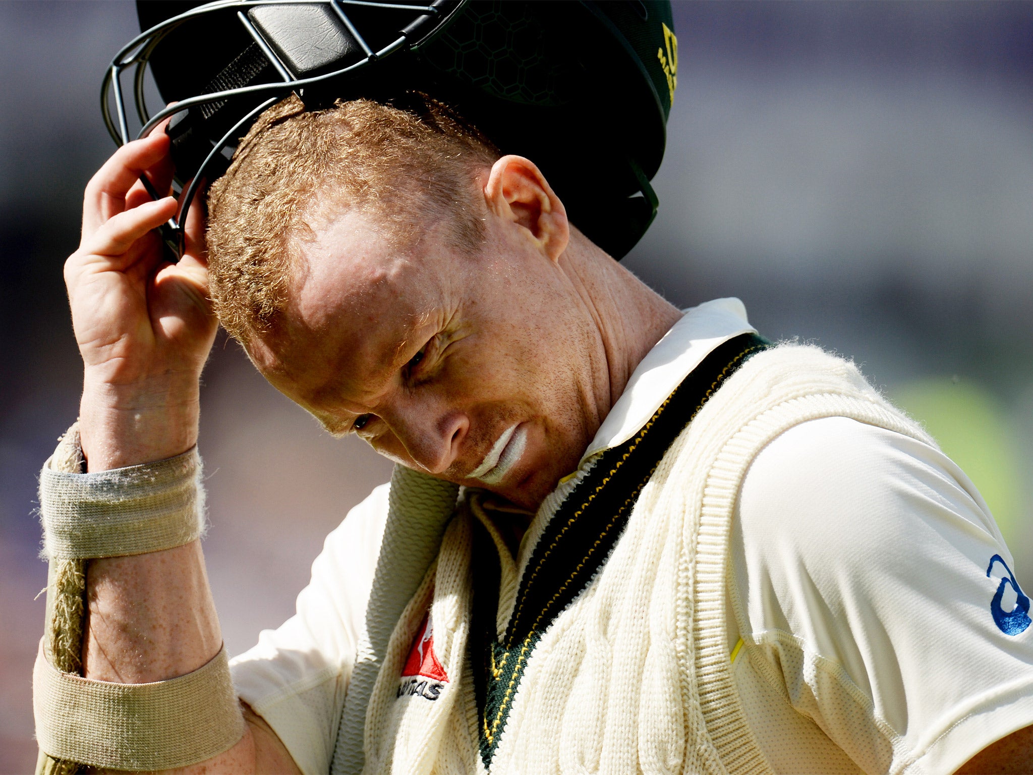 Chris Rogers heads for the pavilion after being dismissed by Stuart Broad