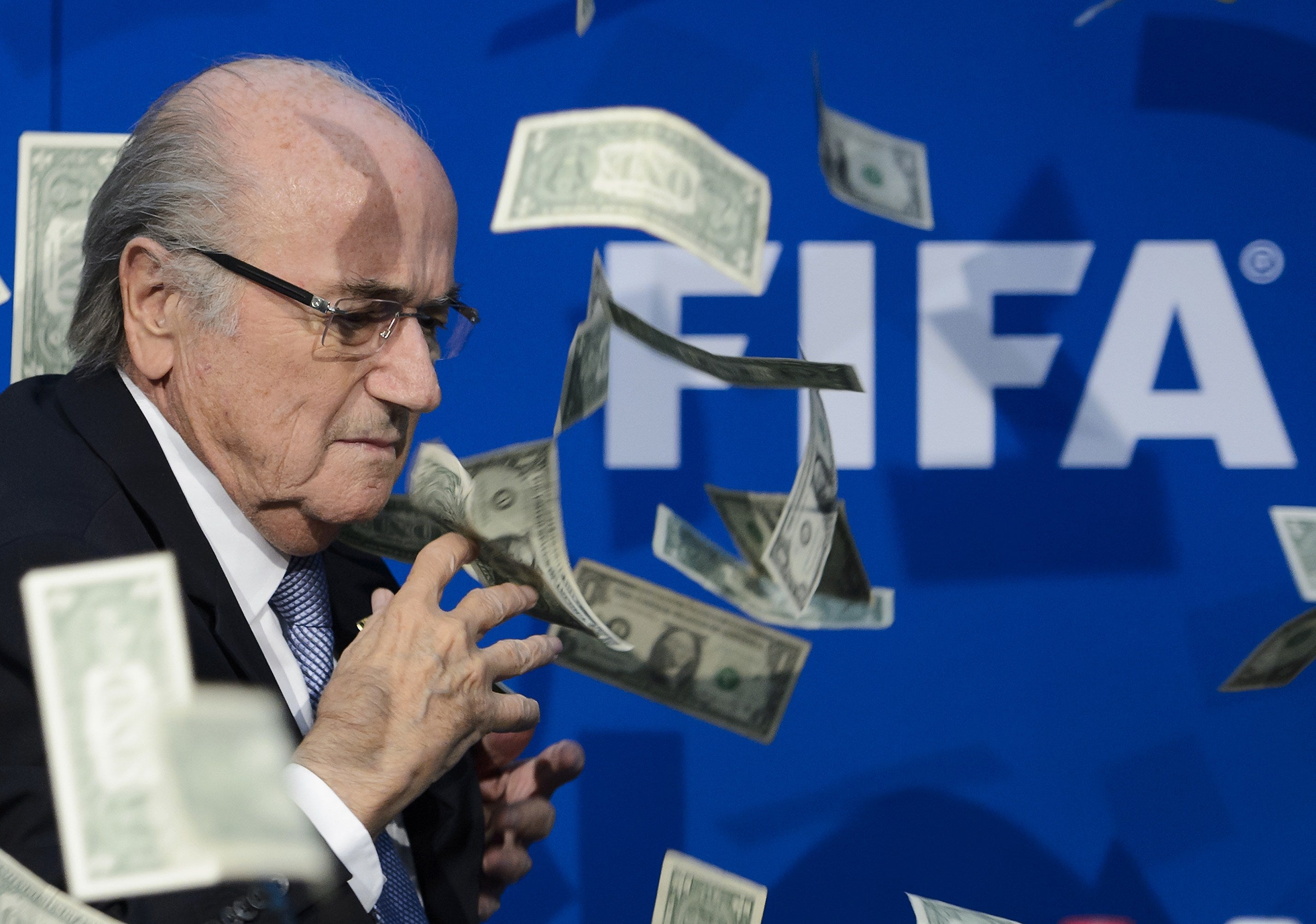 Sepp Blatter is showered in money