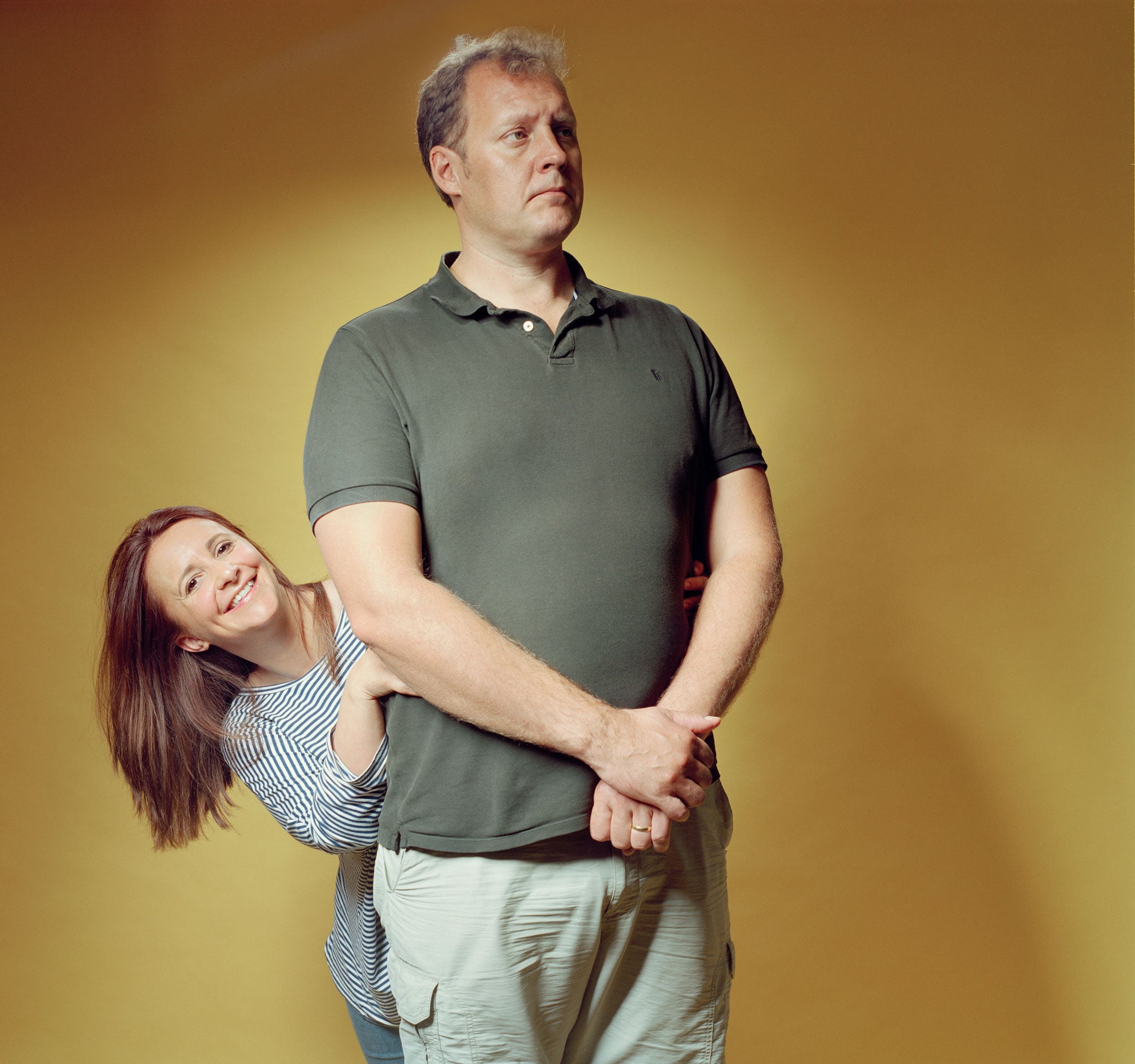 Justin Edwards and Lucy Porter have appeared together as husband and wife once, on the Radio 4 panel show Act Your Age