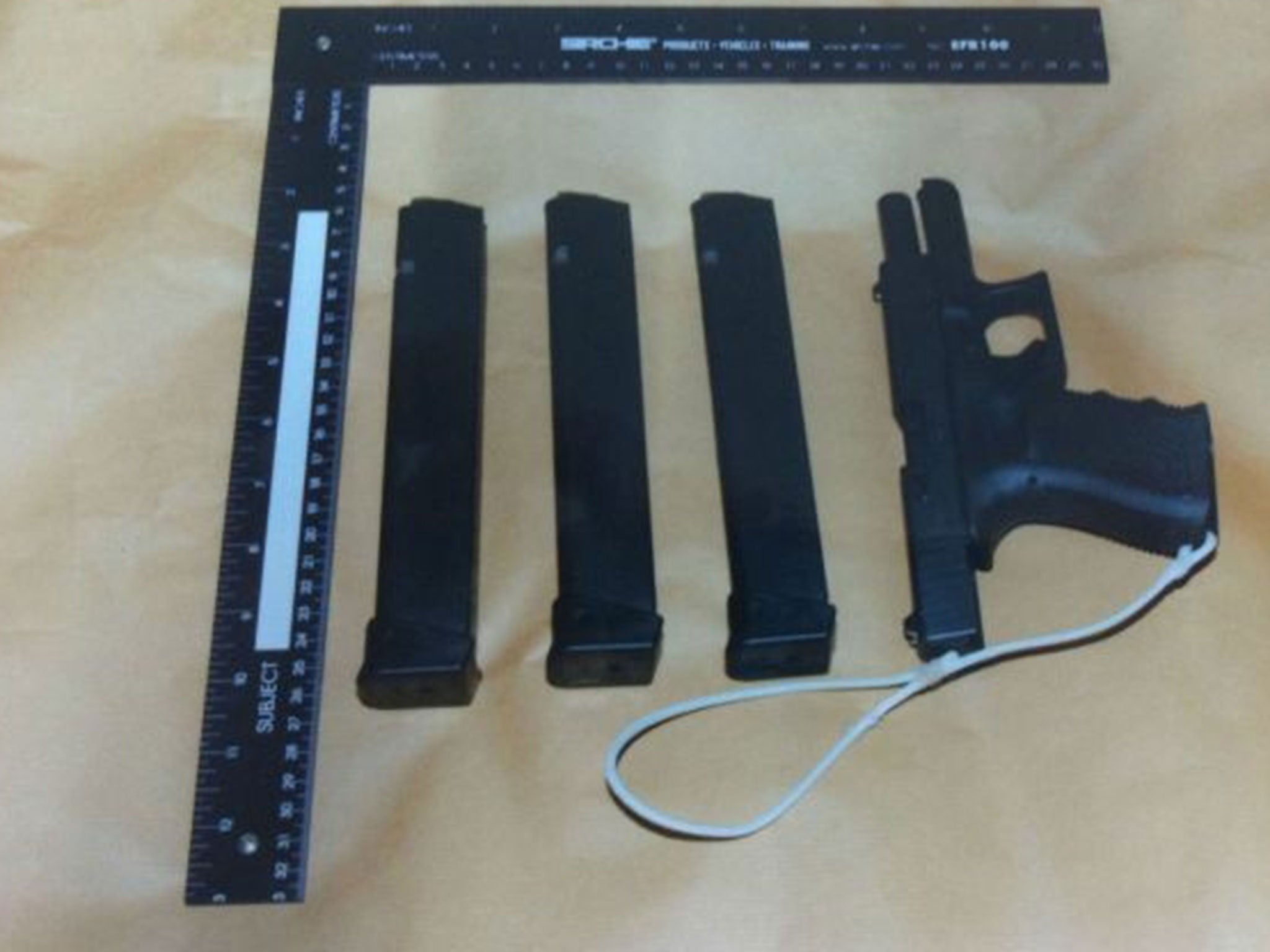 A gun recovered from the home in Newcastle of Liam Lyburd