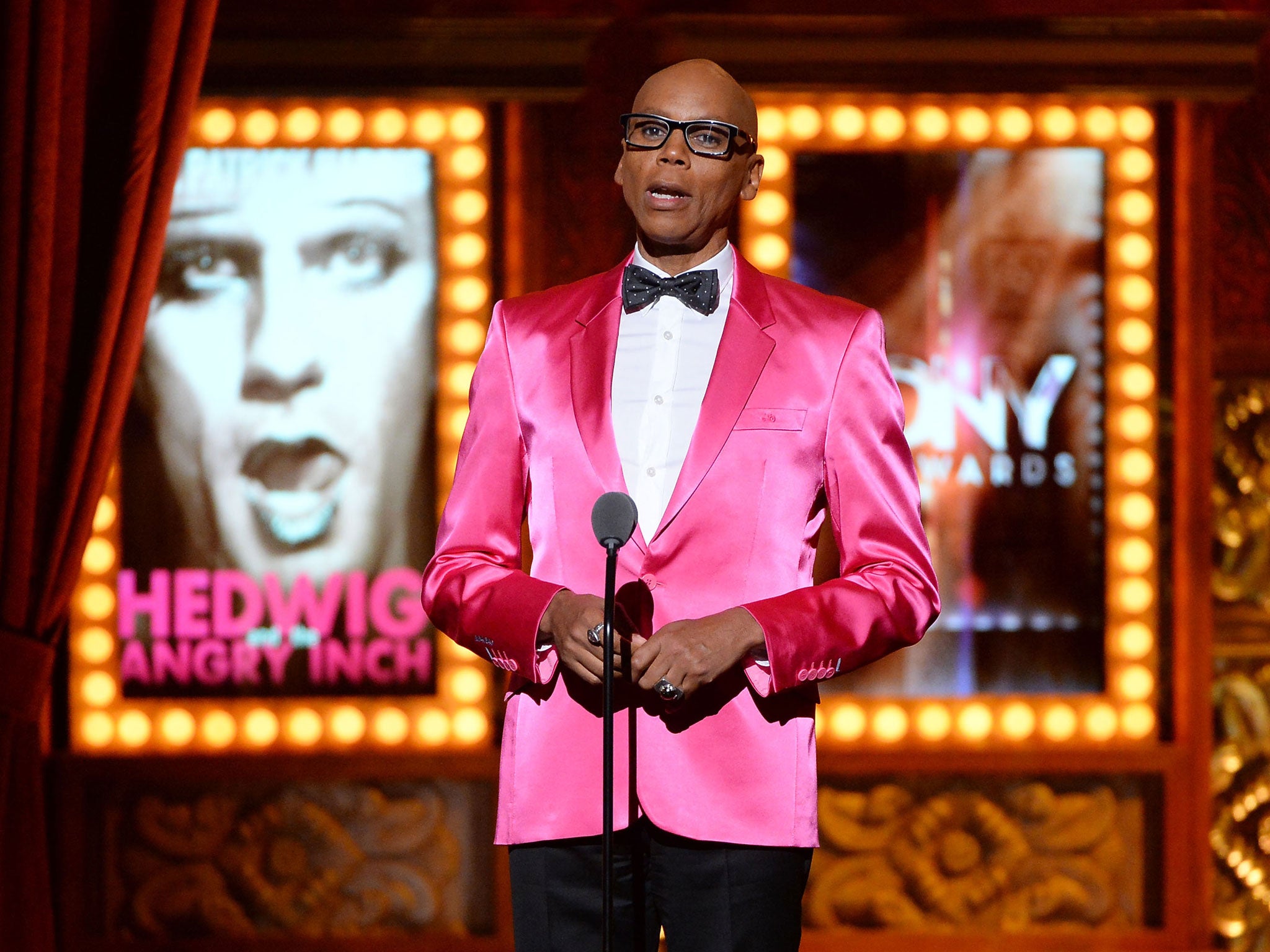 RuPaul onstage at last year's Tony Awards in New York