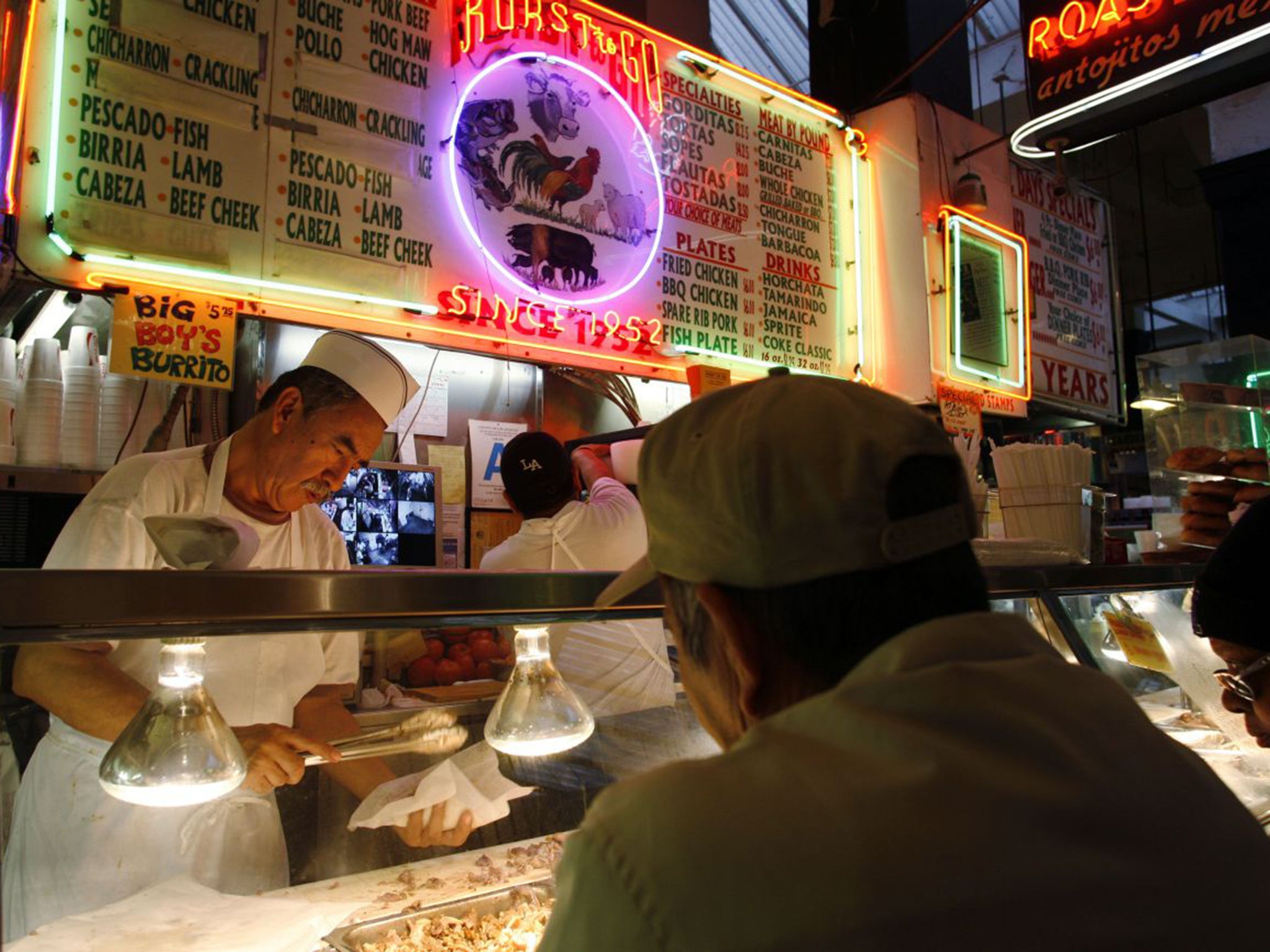 Fast fashion: stalls at Grand Central Market in LA, where food trends begin